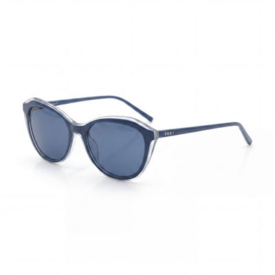DKNY Women's Cateye Sunglasses, Blue Plastic Frame, Blue Acetate Lenses, UV Protection, 54mm