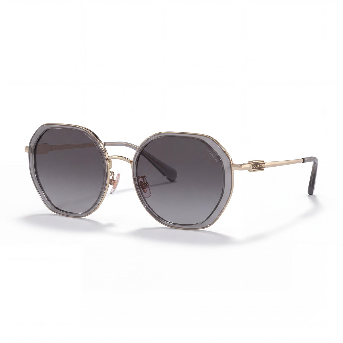 Coach HC7141 Women's Classic Composite Transparent Grey Frame Grey Gradient Non-Polarized UV Protection Sunglasses 54mm, Photo 1