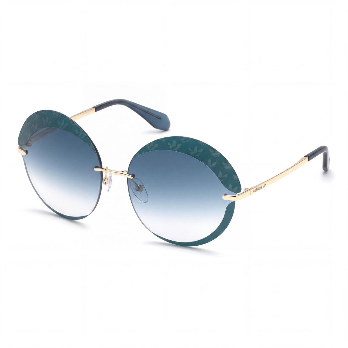 Gafas de sol adidas Originals Contemporaneo para mujer con montura metálica dorada/de policarbonato con degradado verde ottanio y protección UV, 67 mm, Photo 1