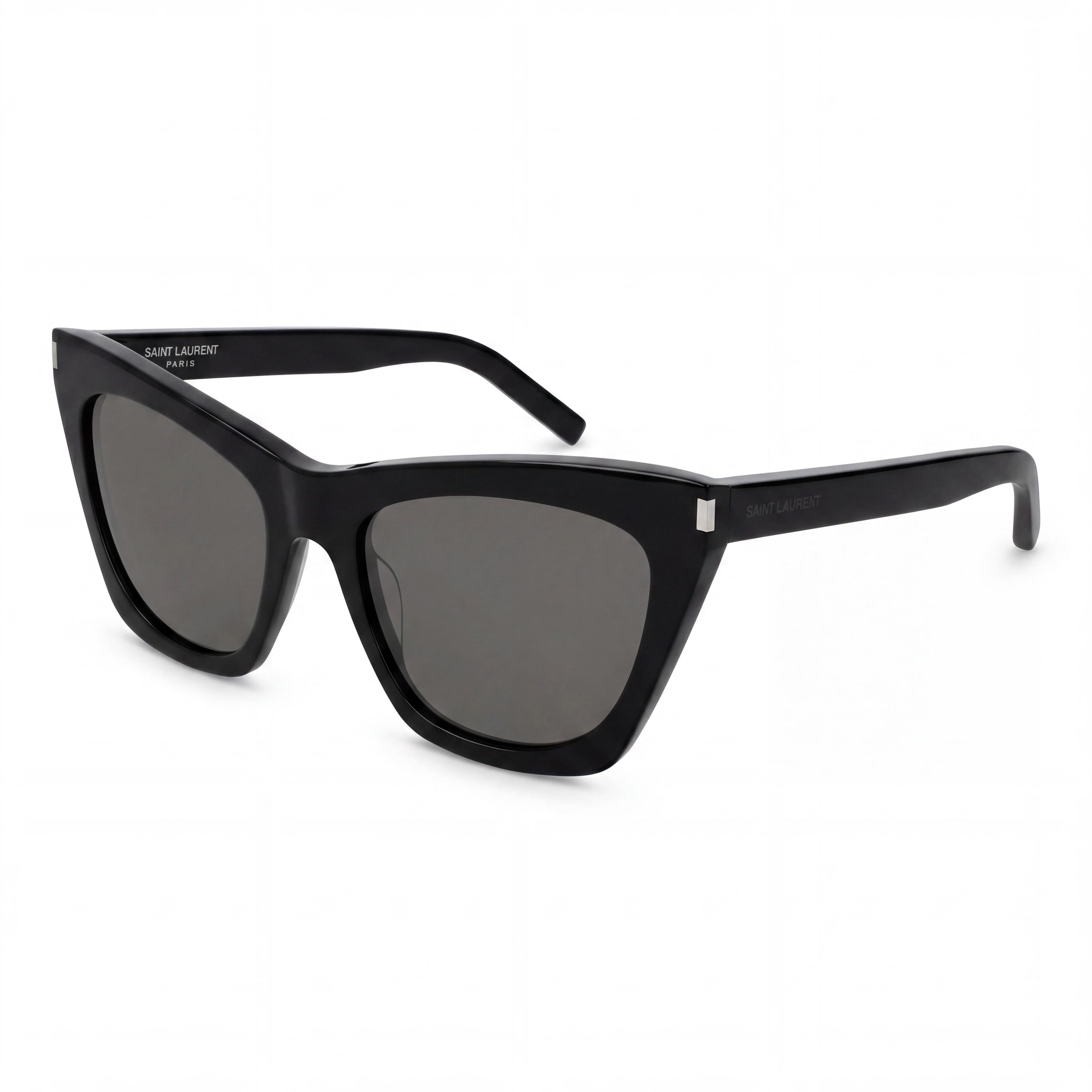 Gafas de sol Yves Saint Laurent SL 214 Kate para mujer, de acetato negro, estilo ojo de gato, sin polarizar, con protección UV, 55 mm, Photo 1