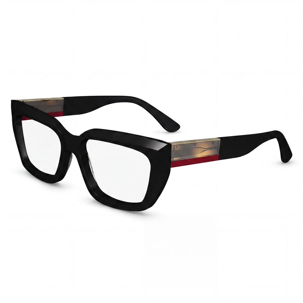 Gafas Lacoste Modern para mujer, con montura de acetato negro y lentes de policarbonato negro, ancho de lente de 54 mm