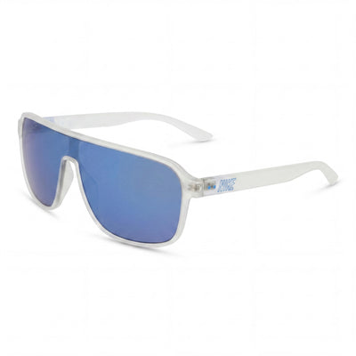 Nike Vintage Flyer Mirrored Unisex Plastic Sunglasses Matte Clear Grey Blue Flash Lenses 100% UV Protection 64mm