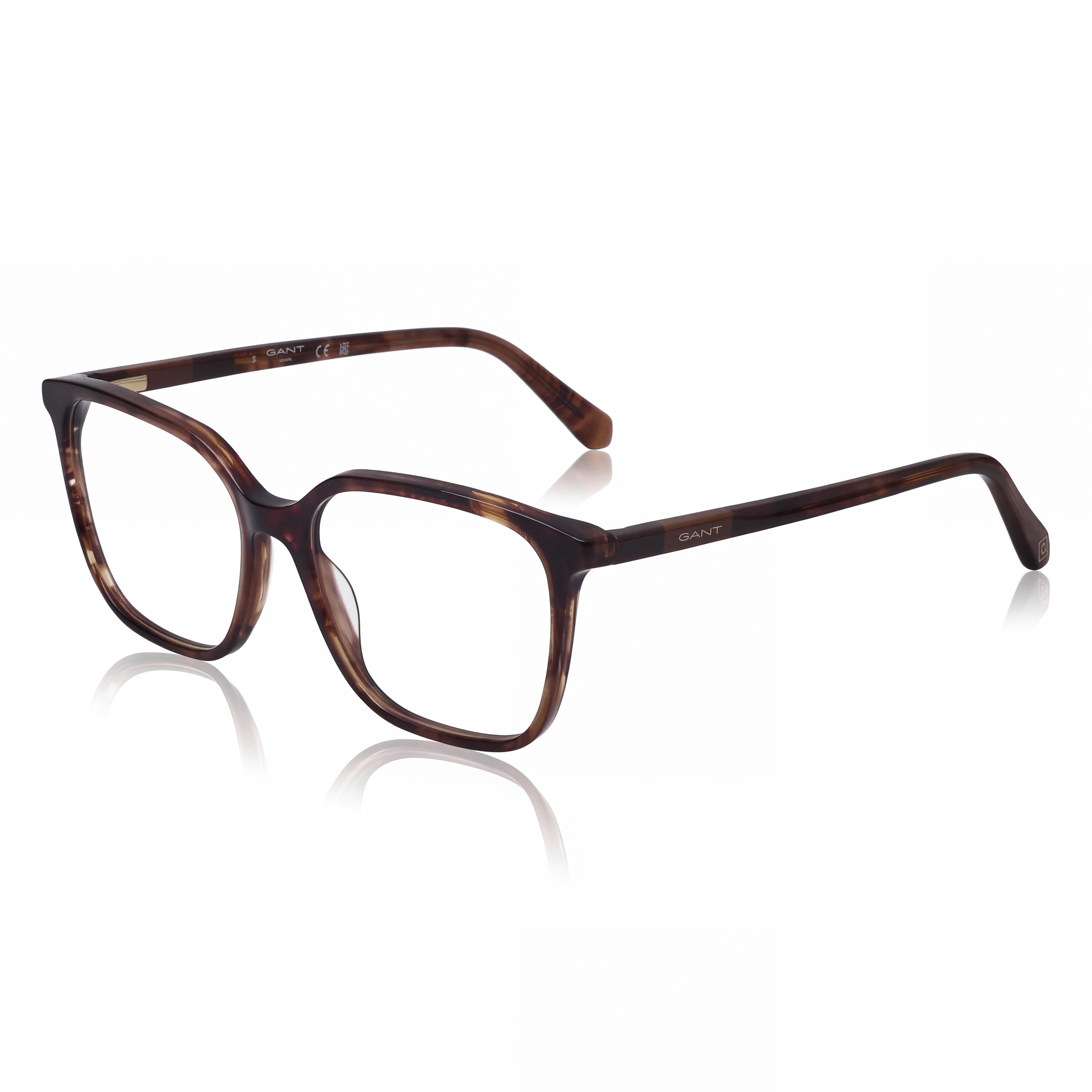 GANT Modern Women's Eyeglasses featuring Dark Havana Plastic Frame and Polarized Clear Lenses, Size 50mm, Photo 1