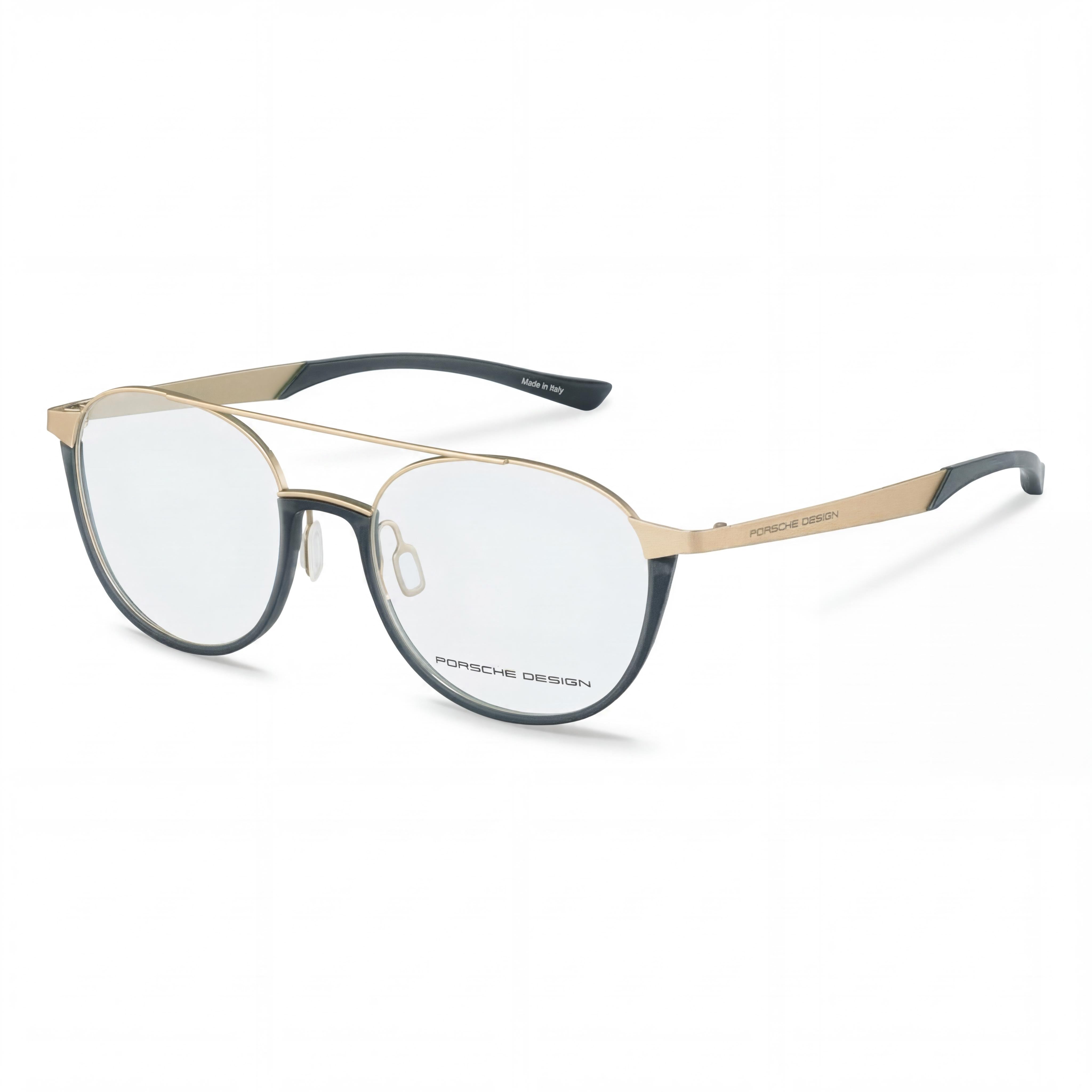 Porsche P8389 Modern Unisex Metal Frame Optical Eyeglasses, Light Gold Blue, Lens 52mm Bridge 18mm Temple 140mm, Photo 1