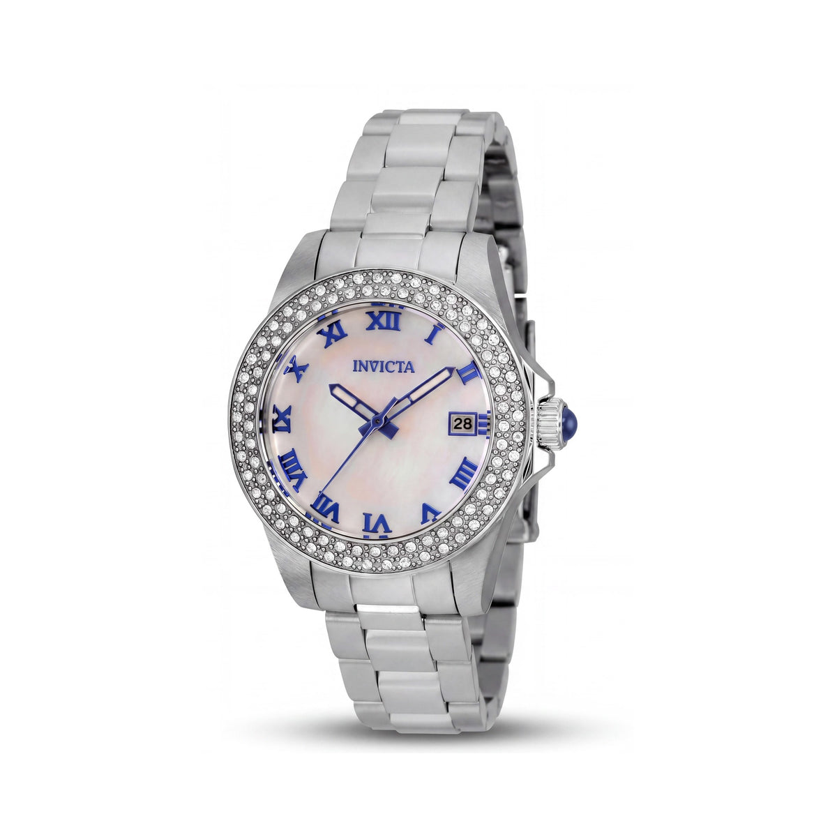 Reloj Invicta Angel 36069 para mujer, de acero inoxidable plateado de 34 mm, con bisel de cristal y esfera de nácar, Photo 1