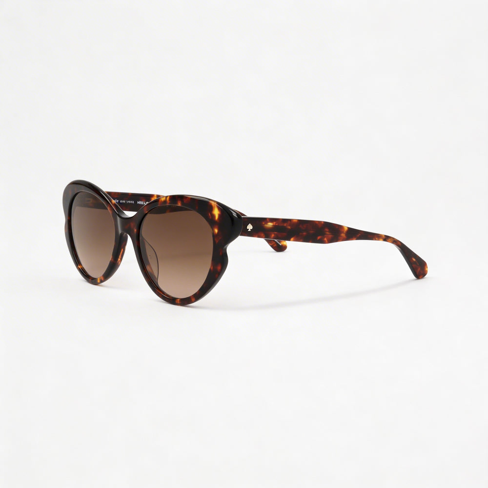 kate spade new york Gafas de sol casuales tipo ojo de gato Havana de plástico para mujer, lentes con protección UV de 53 mm con degradado ahumado en color marrón