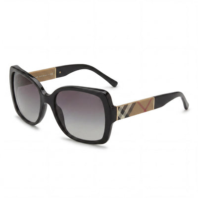 BURBERRY BE4160 Gafas de sol para mujer, acetato negro, degradado gris, 58 mm, protección UV, ligeras, resistentes a los arañazos
