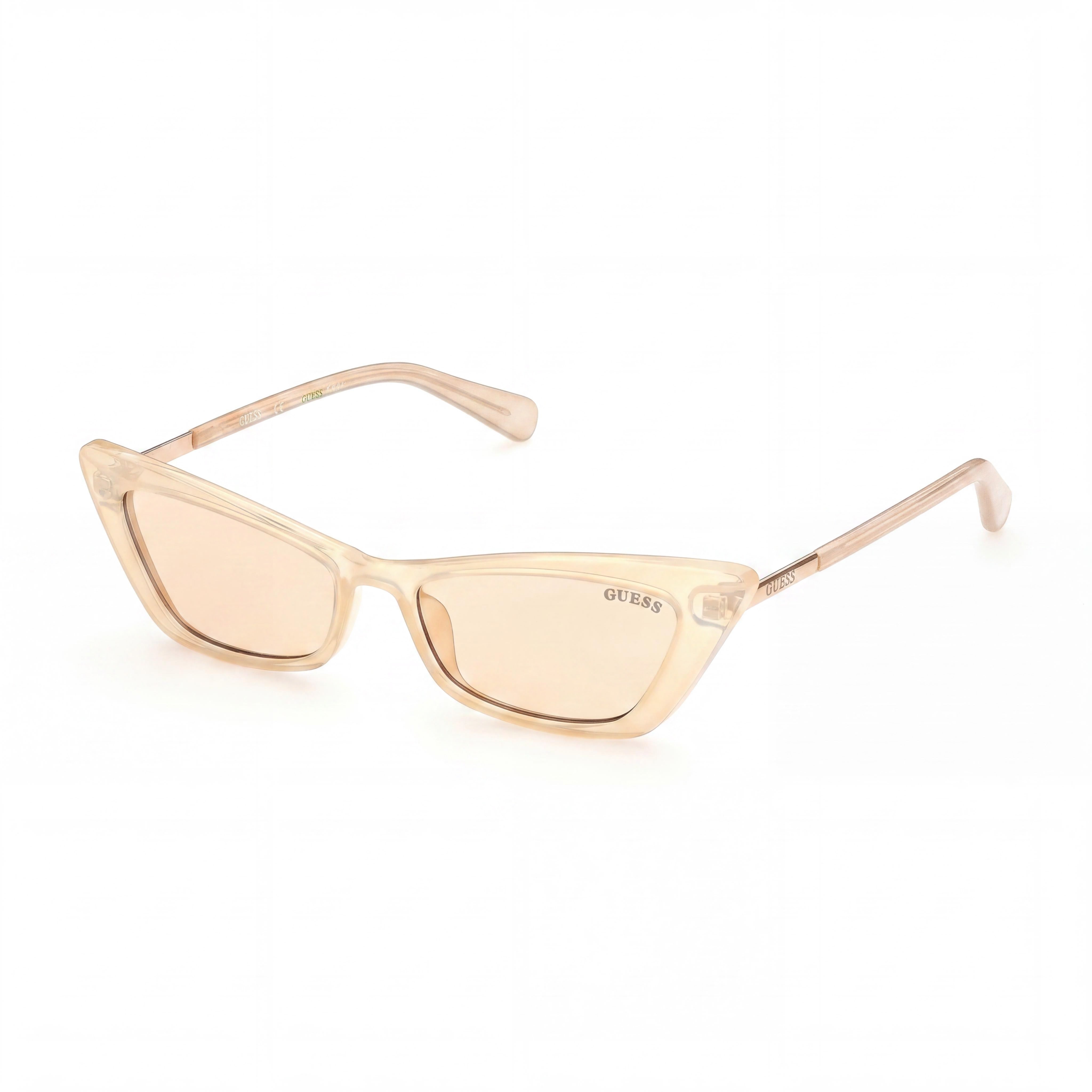 GUESS GU8229 Shiny Beige Brown Injected Cat Eye Women's UV Protection Non-Polarized Sunglasses 53mm, Photo 1