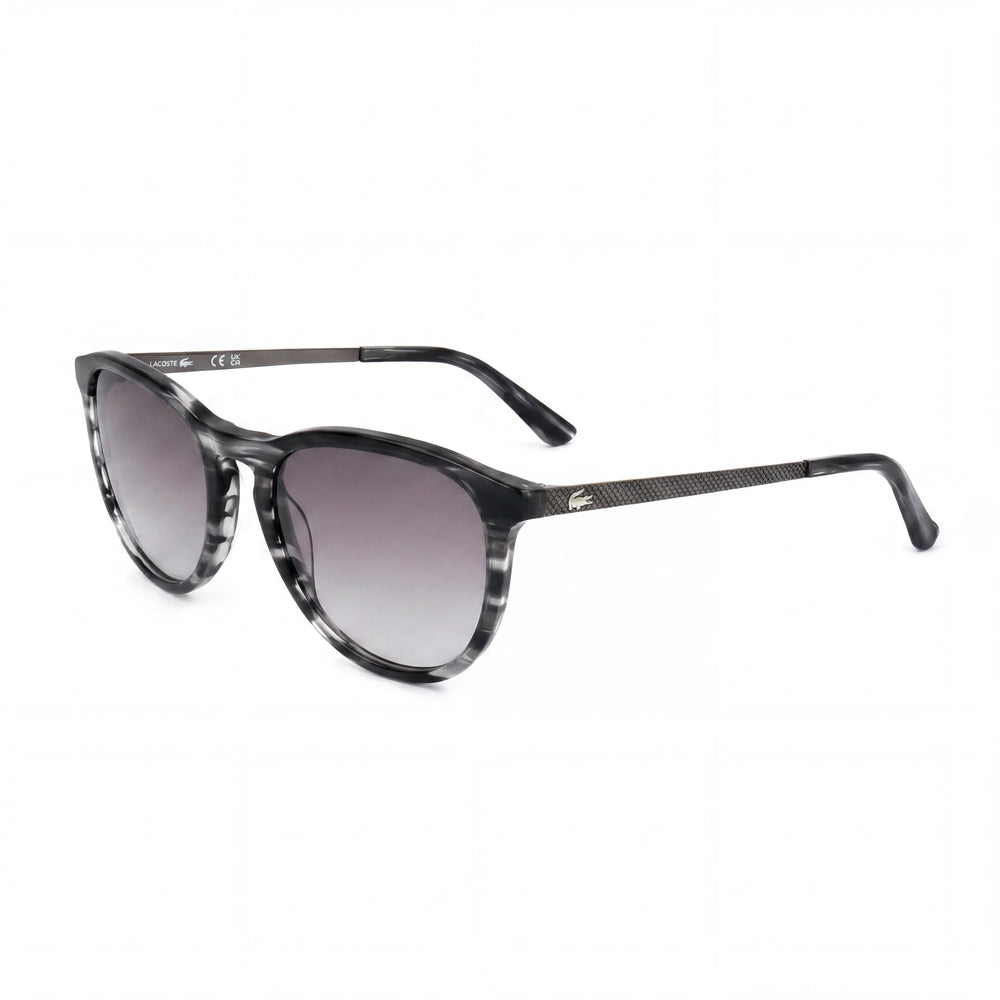 Gafas de sol unisex Lacoste L 708 S con montura de plástico gris mármol, protección UV, no polarizadas, 50 mm
