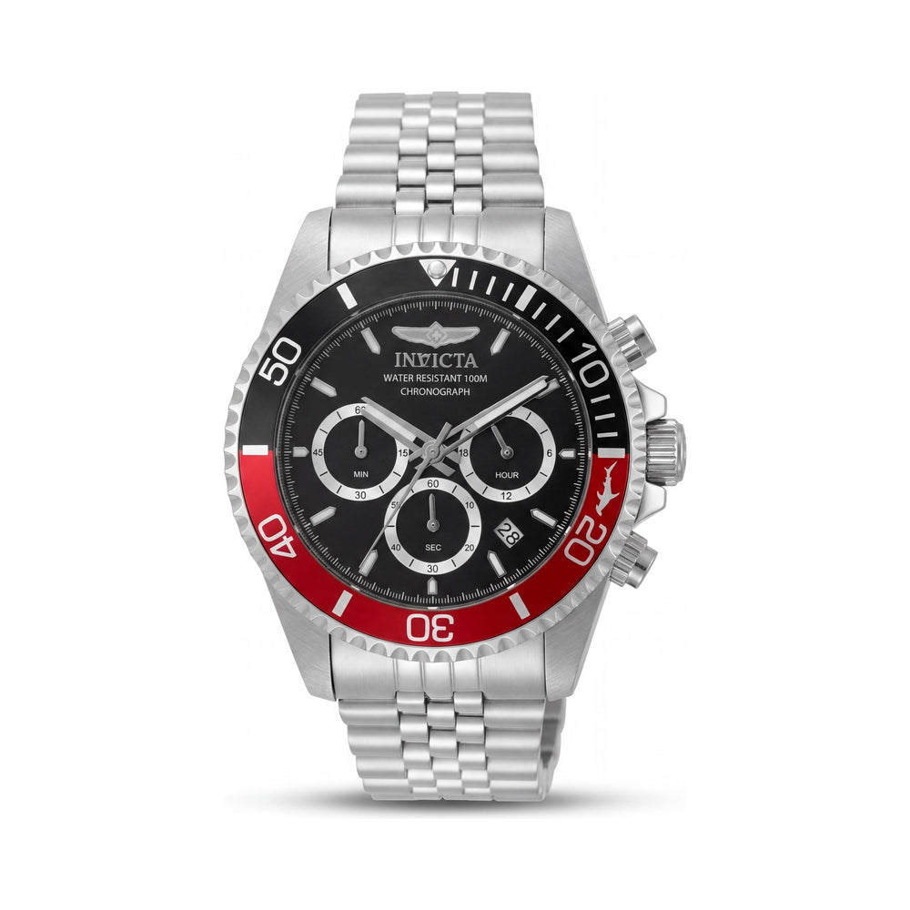 Invicta Pro Diver 49838 Unisex Silver Stainless Steel Case Black Dial Chronograph Quartz Watch 43mm