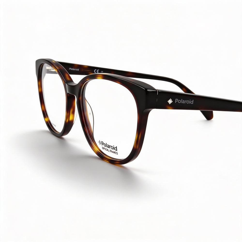 Montura de gafas ópticas Polaroid Pld D371 para hombre, fabricadas en acetato Havana, talla 53-140-16