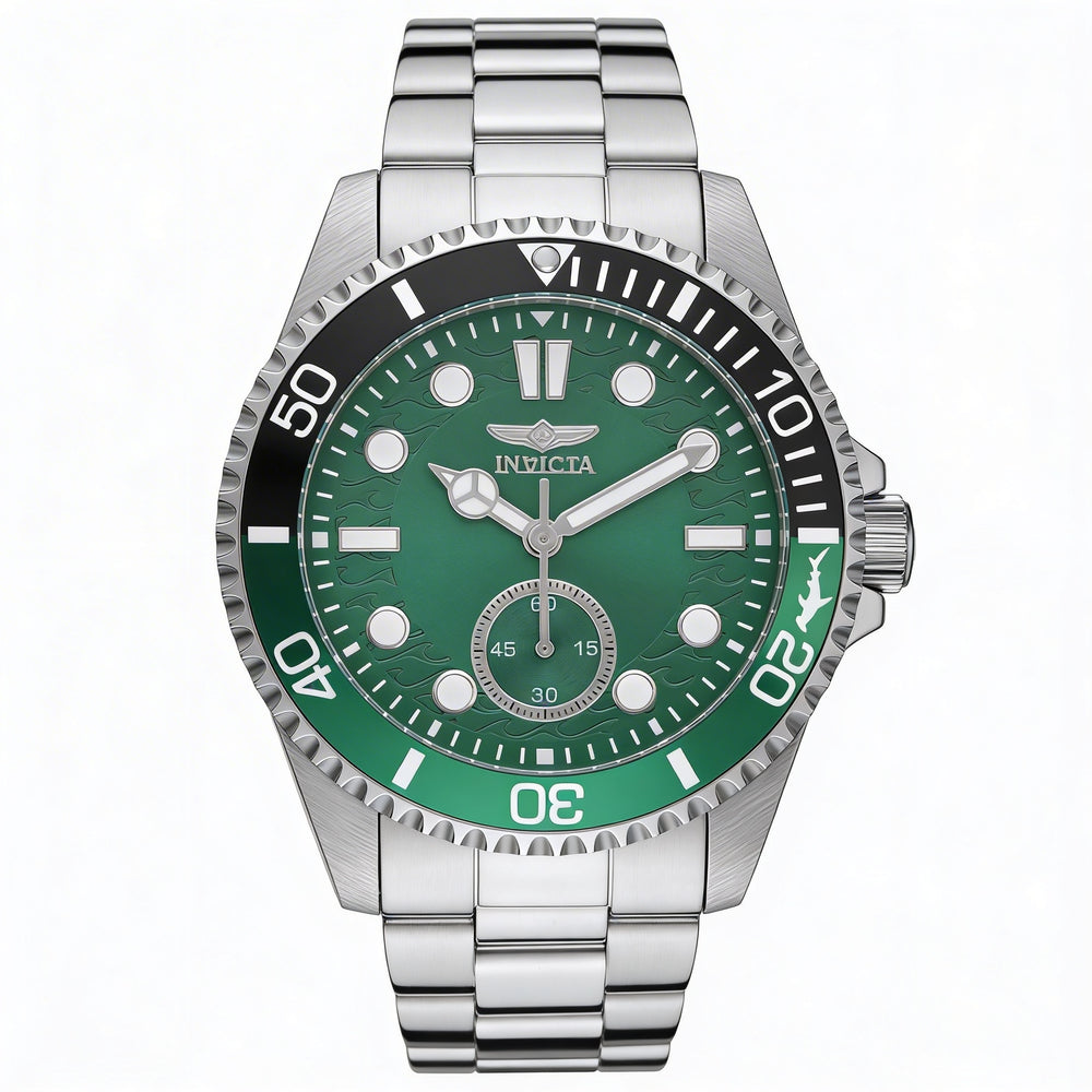 Invicta Pro Diver 49433 Men's Quartz Stainless Steel Green Dial 43mm 10 ATM Water Resistant Watch