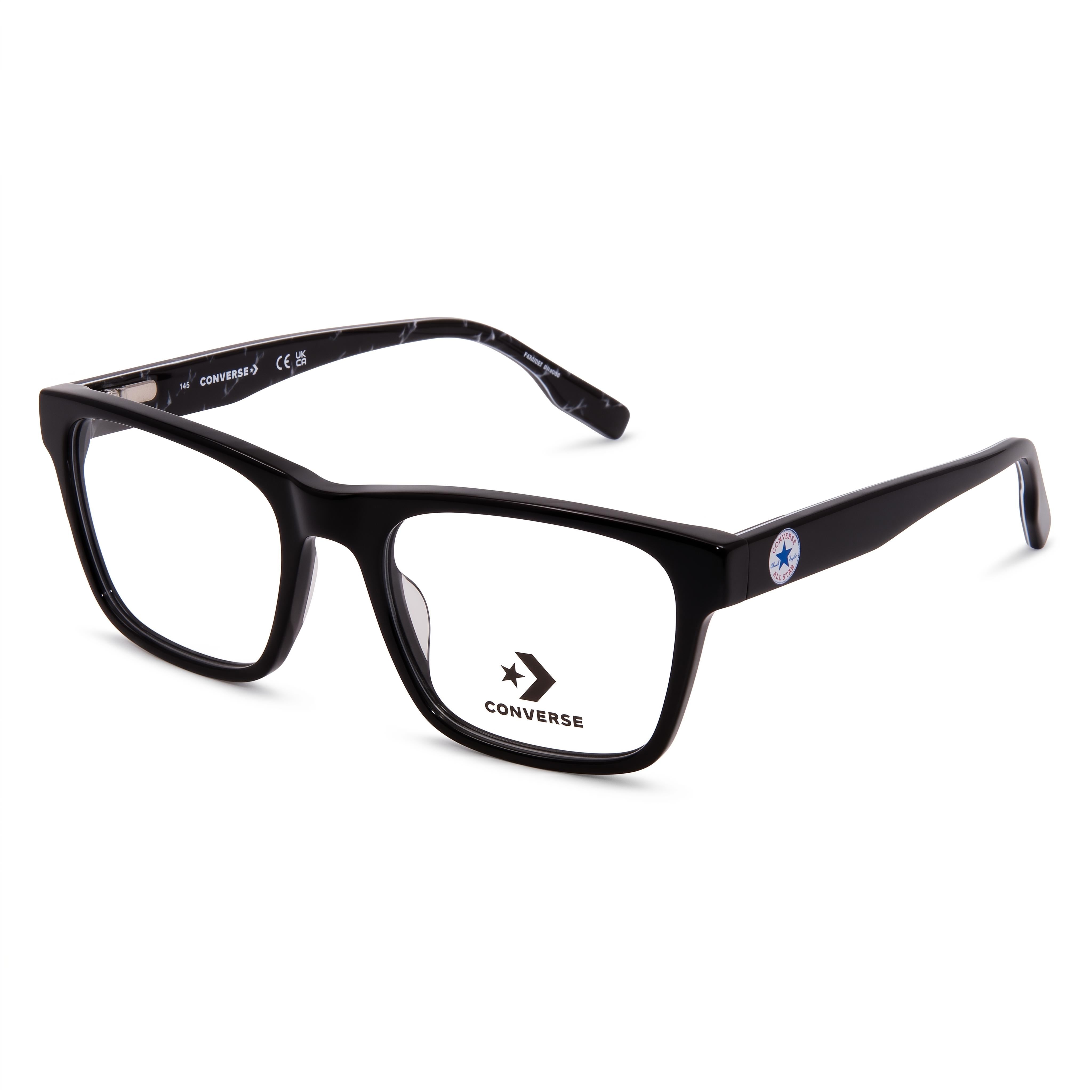 CONVERSE CASUAL Unisex Black Propionate Frame Optical Eyeglasses, 54mm Lens Width, Photo 1