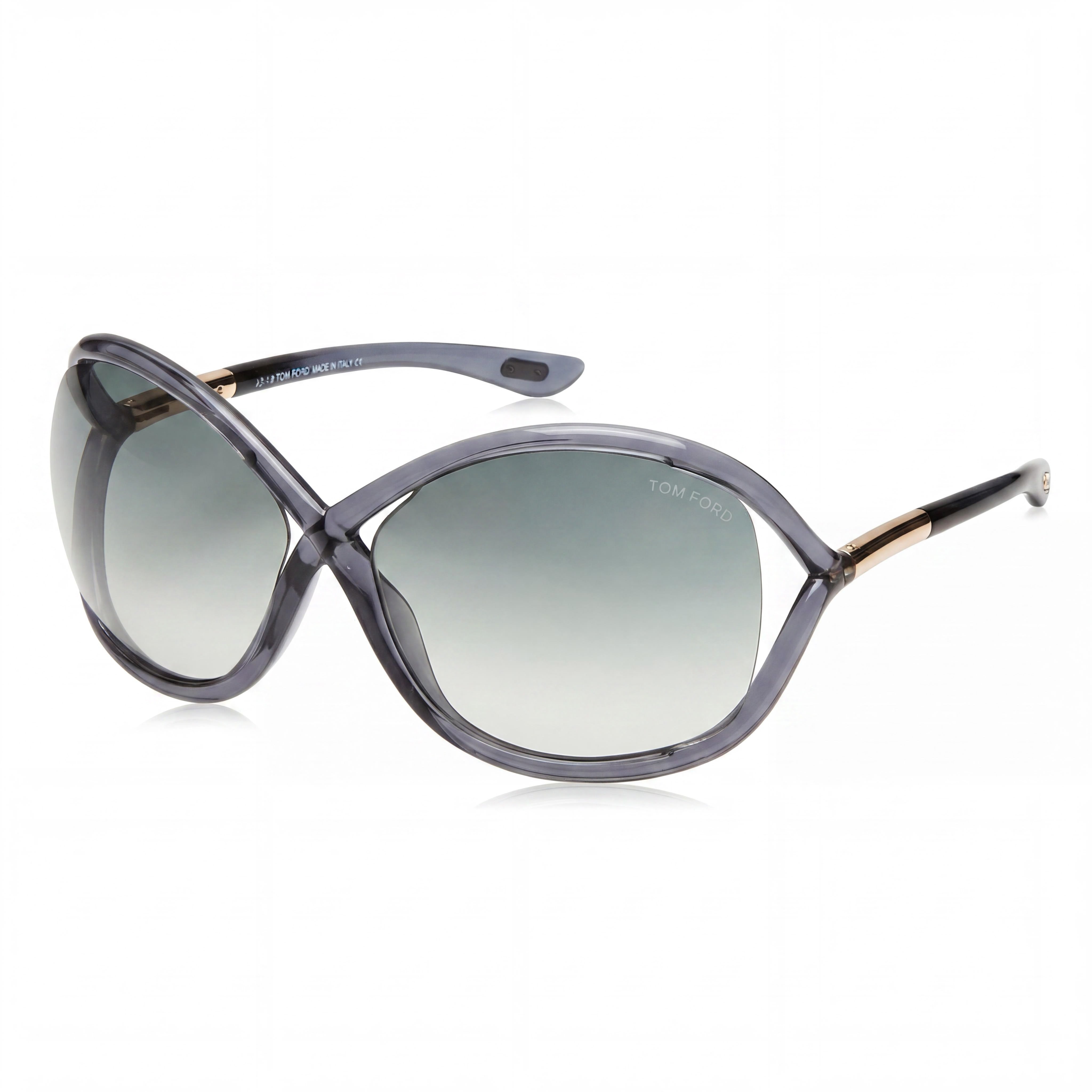 Tom Ford Ft0009 Unisex Black Acetate Frame Dark Grey Lens Sun-Reader UV Protection Sunglasses 64-14-110, Photo 1