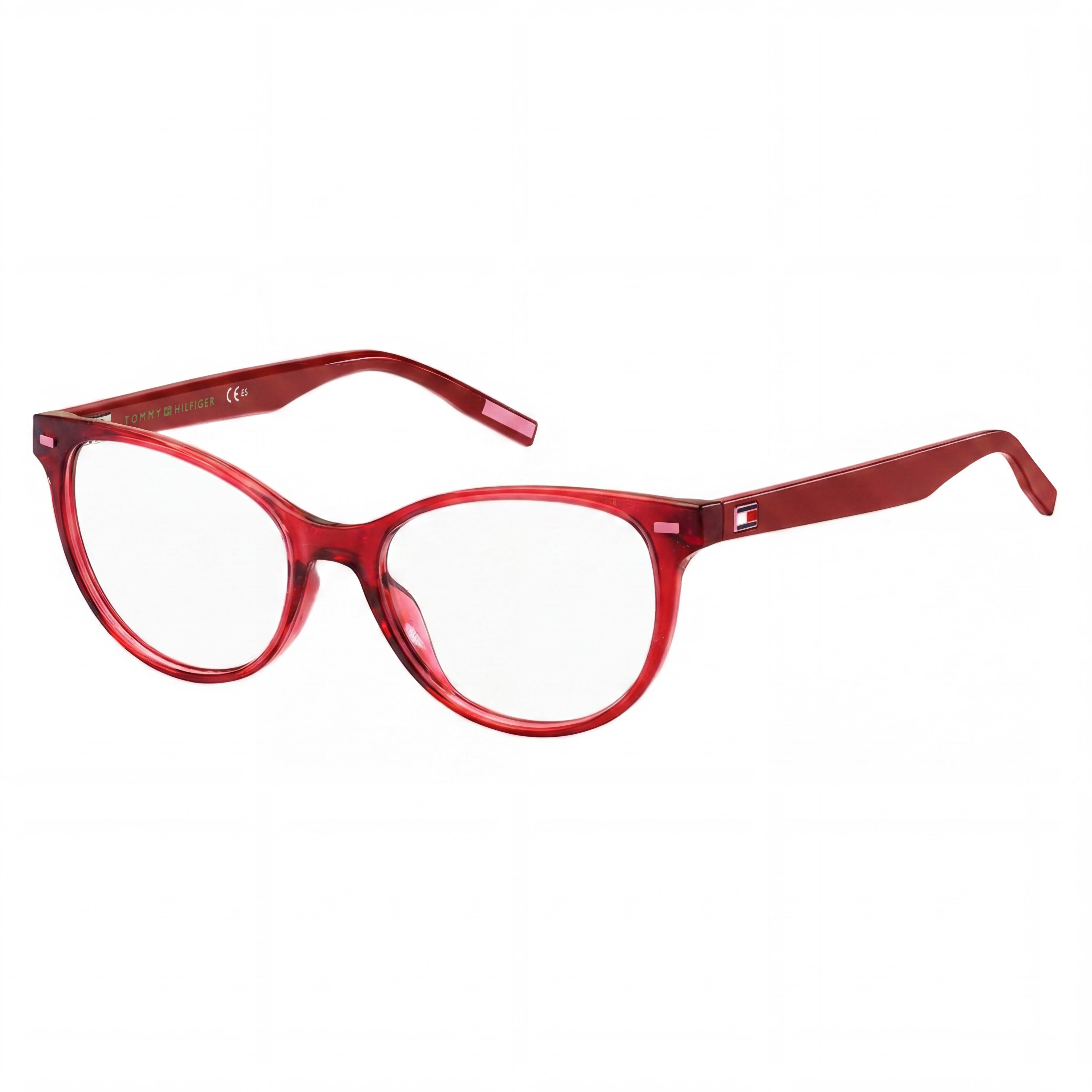 Tommy Hilfiger Modern Women's Red Glitter Injected Frame Non-Polarized Polycarbonate Lens Sunglasses 48mm, Photo 1