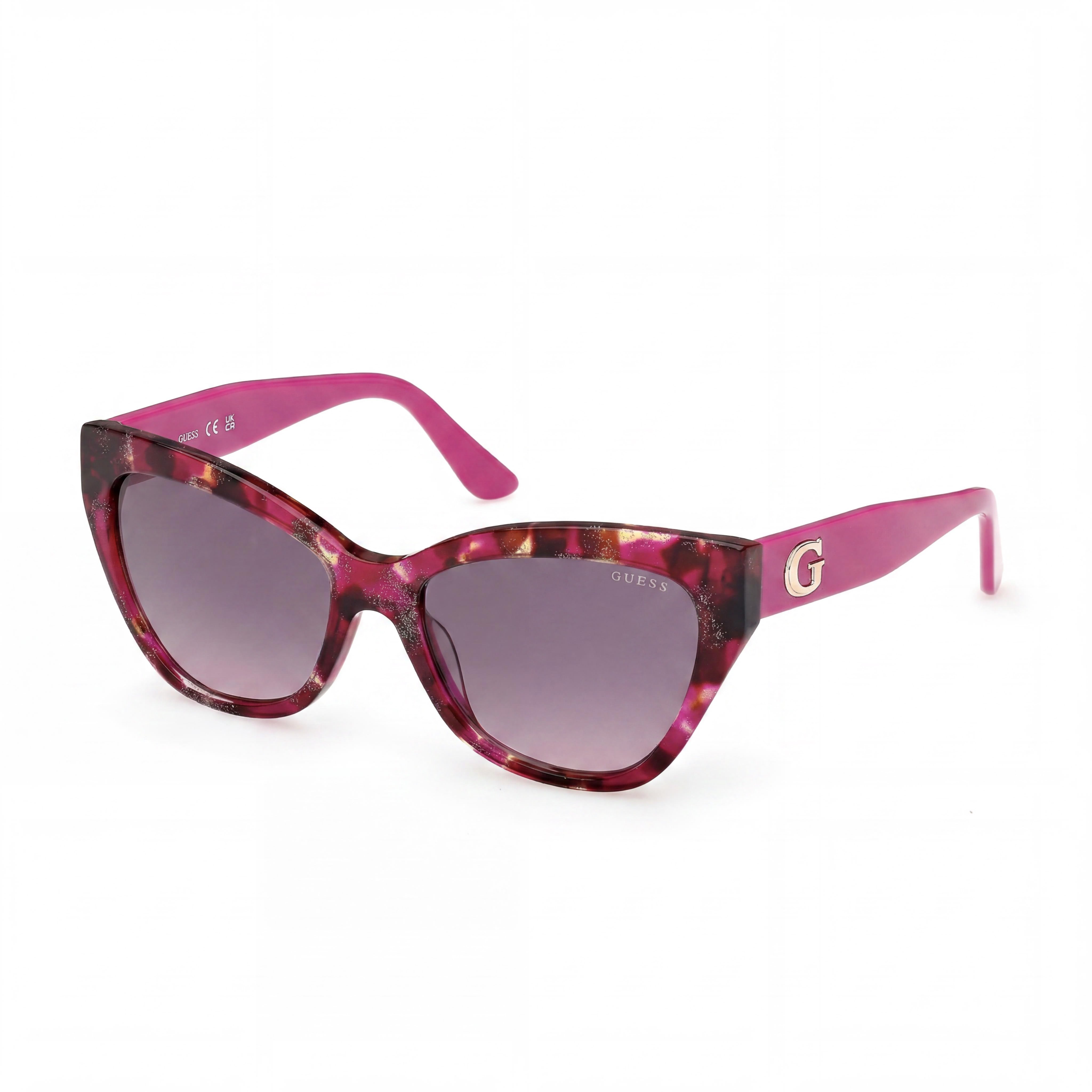 GUESS Gu00204 Women's Plastic Lilac Havana Gradient Brown Non-Polarized UV 400 Sunglasses 55mm, Photo 1