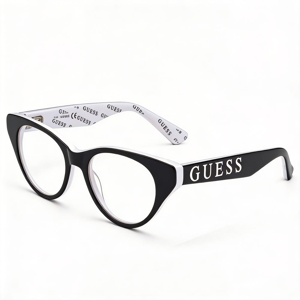 Guess Women's Gu9192 Black Plastic Cat Eye Eyeglasses Frame, 47mm Lens Width, 16mm Bridge Width