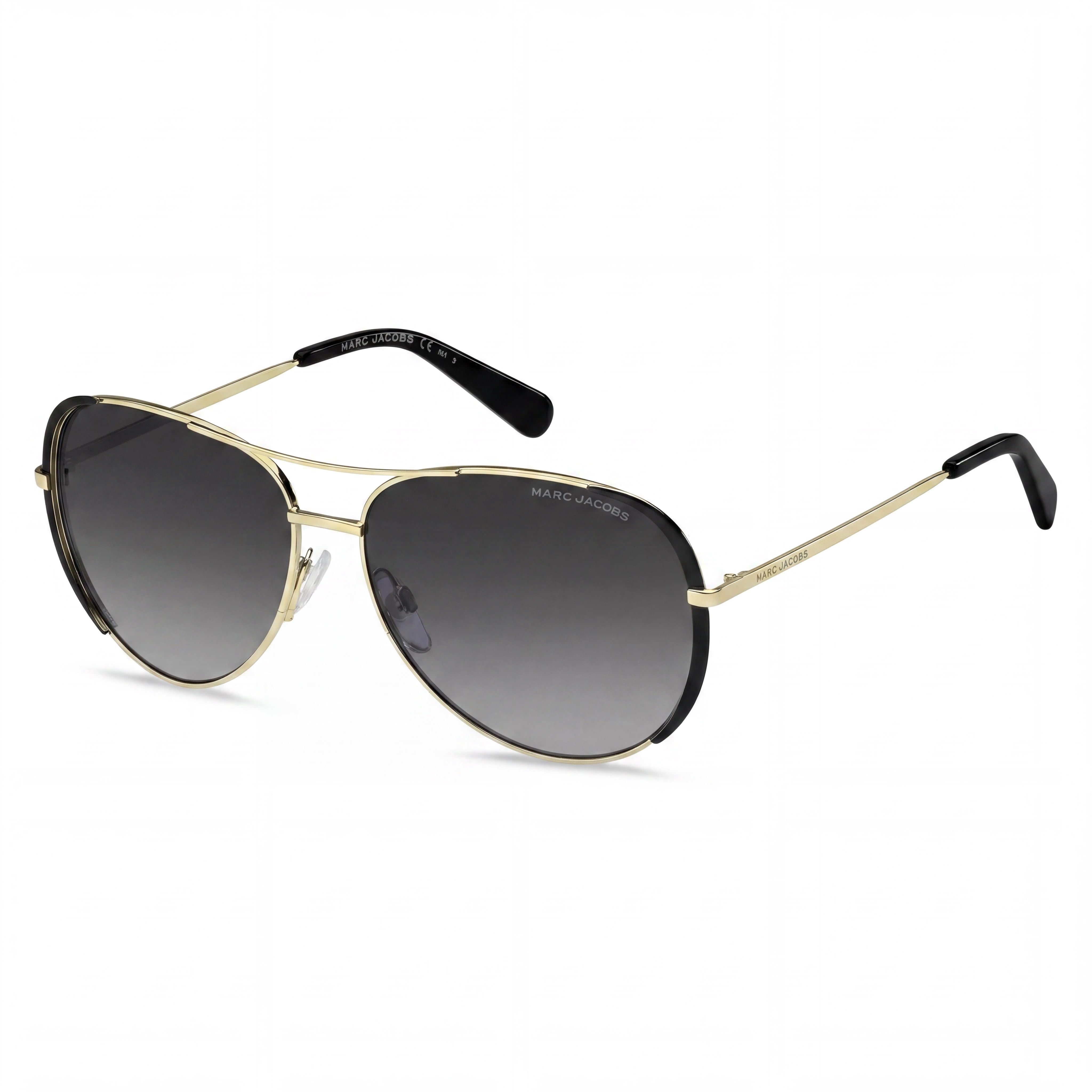 Gafas de sol Marc Jacobs Modern para mujer, con montura de metal dorado y negro, 59 mm de ancho de lente, protección UV, Photo 1