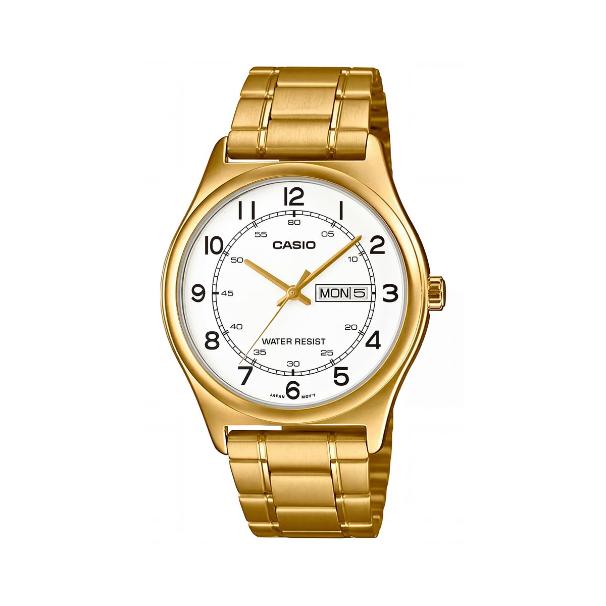 Casio Men's MTP-V006G-7BUDF Gold-Plated Stainless Steel Bracelet Watch with Day/Date & Easy Reader, Photo 1