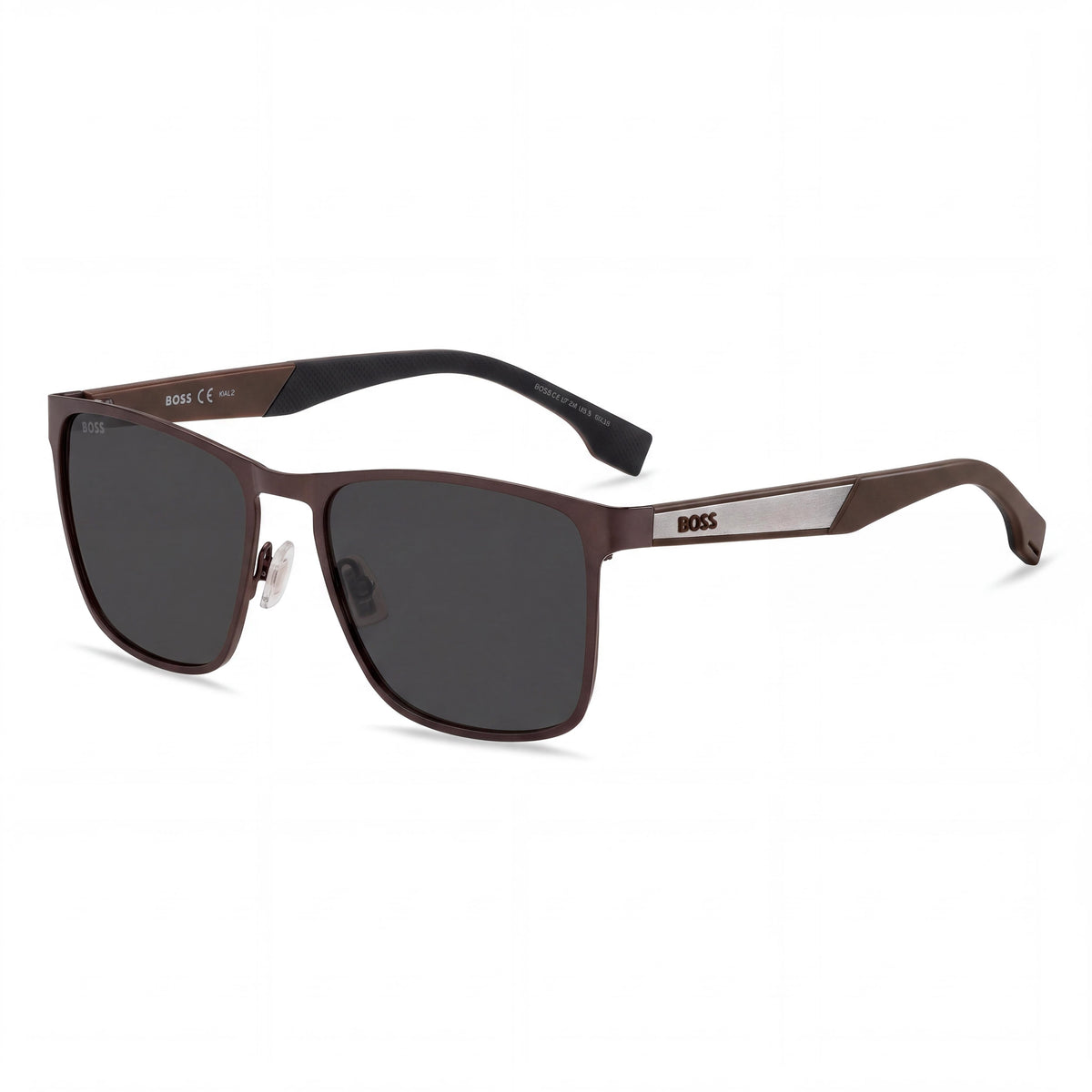 Hugo Boss Boss 1826/S Square Unisex Matte Brown Ruthenium Stainless Steel Non-Polarized Sunglasses 56mm, Photo 1