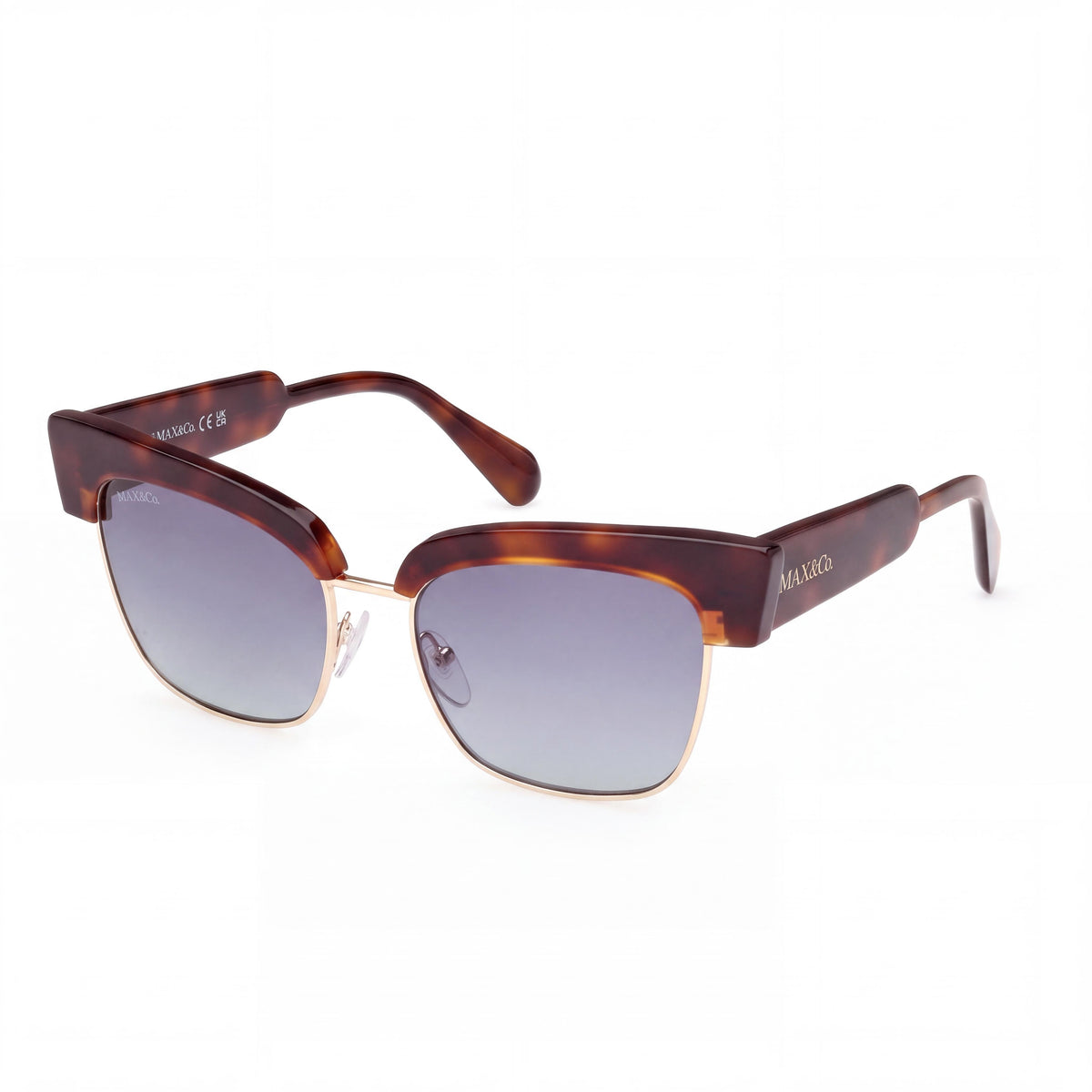 Max & Co. MO0092 Women's Acetate Sunglasses with Dark Havana Frame & Gradient Blue Lenses, Size 54mm, Photo 1