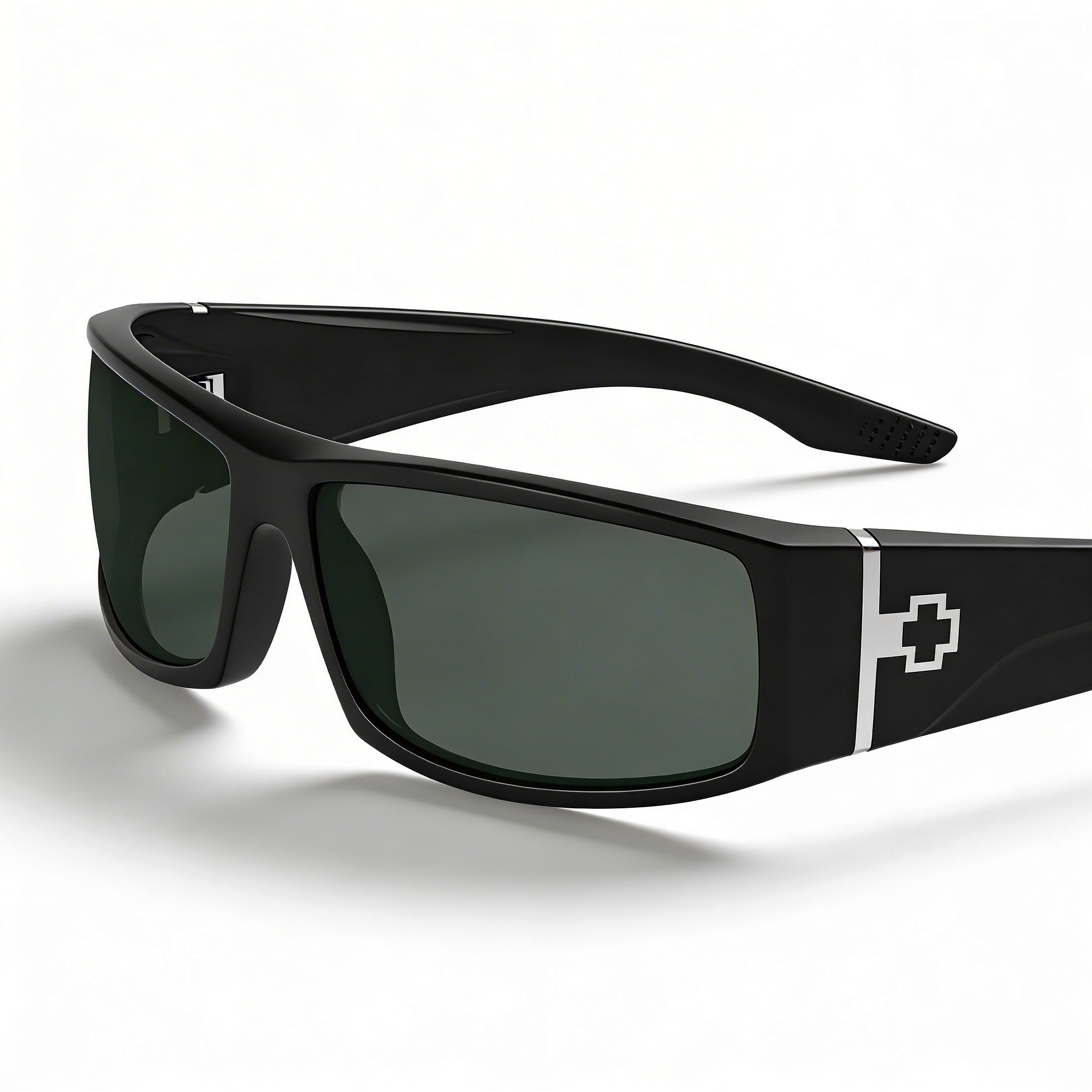 Gafas de sol Spy G850 (Arkema) Grilamid para hombre, no polarizadas, con protección UV, color negro mate, lentes grises verdes Happy de 60 mm, Photo 1