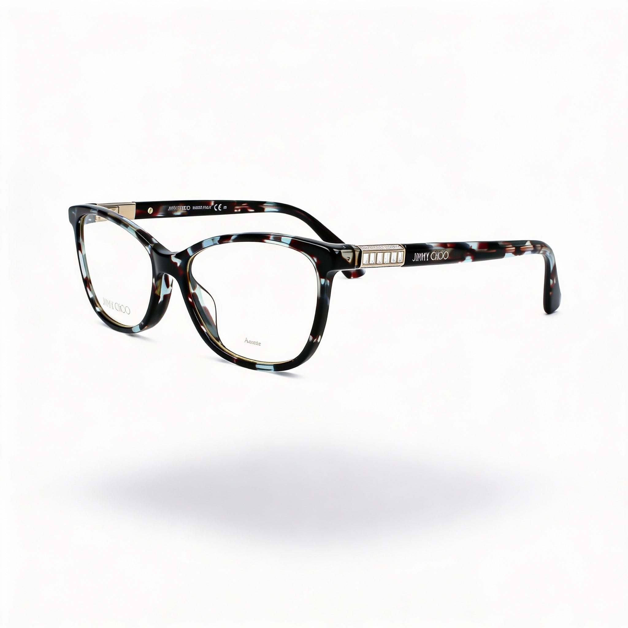 JIMMY CHOO Modern Women's Azure Havana Cellulose Frame, Polarized Polycarbonate Transparent Lenses, 53/16/140, Photo 1