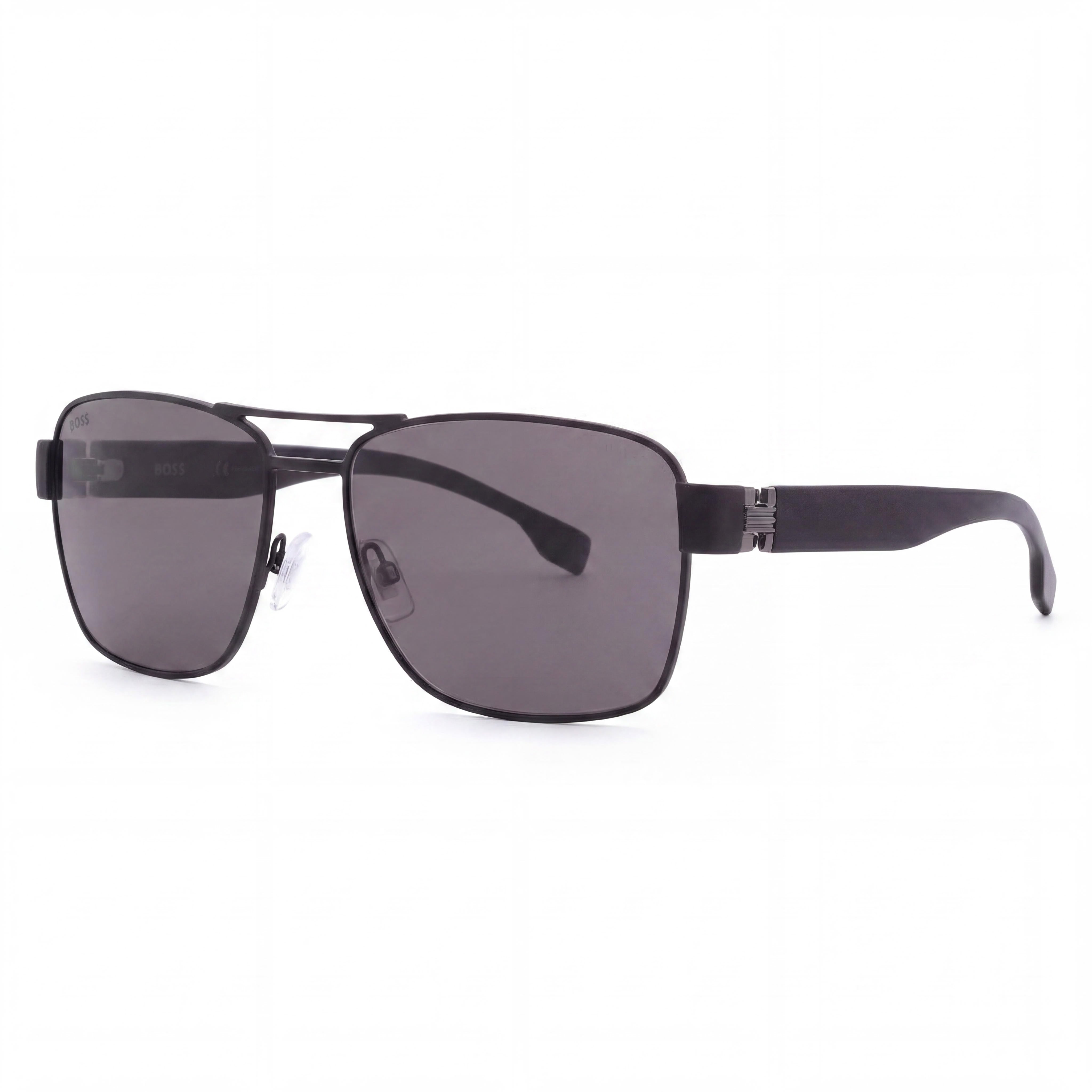 Hugo Boss Navigator BOSS 1441/O/S Men's Full-Rim Black Metal Polarized Grey Sunglasses 60mm, Photo 1