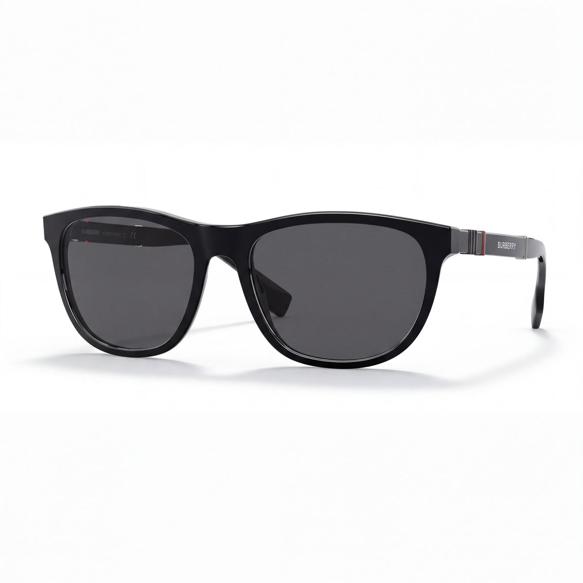 BURBERRY 159857001 Unisex Black Acetate Frame Eyewear with Grey UV Protection Lenses, Size 58mm, Photo 1