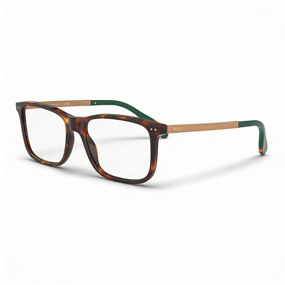 Gafas Ralph Lauren Ph2273 para hombre con montura rectangular de plástico, color carey brillante, ancho de lente de 56 mm