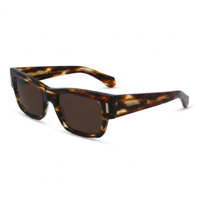 Ferragamo Sf2011s Men's Striped Brown Plastic 53mm 100% UV Non-Polarized Sunglasses