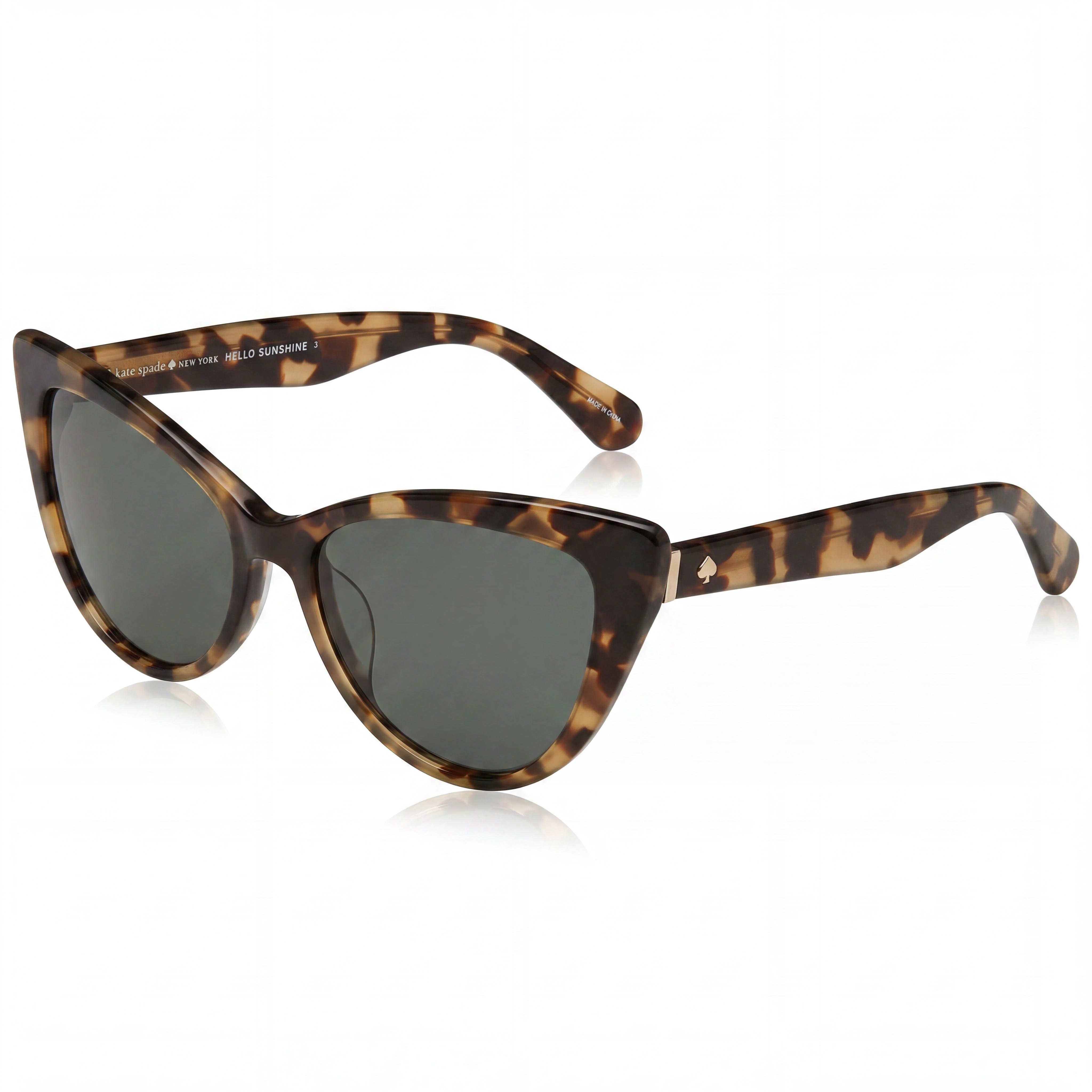 kate spade new york Karina/S Women's UV Protection Plastic Sunglasses, Dark Havana Green Frame, Havana Lens, 56mm, Photo 1