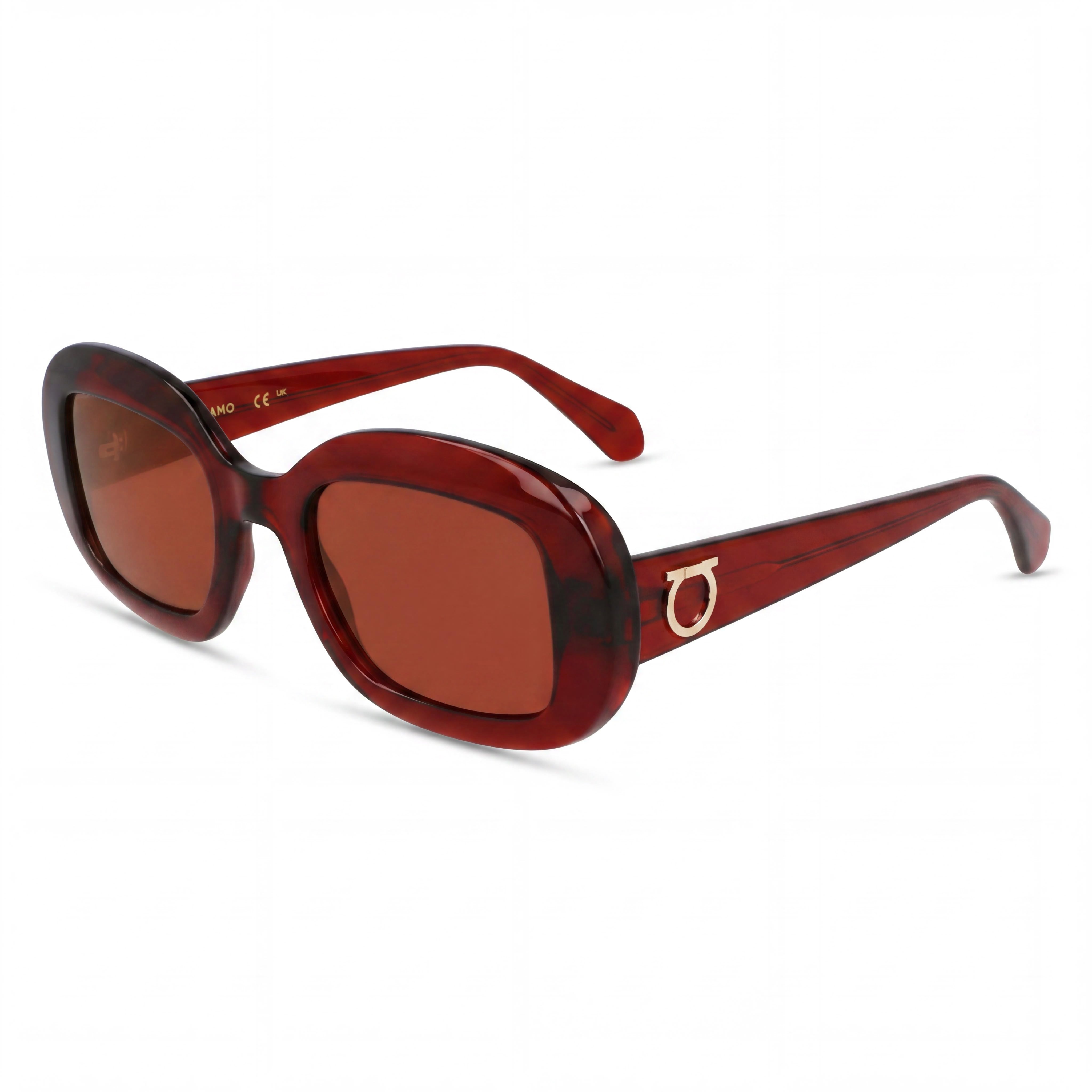 Ferragamo Sf2038se Unisex Eyeglasses, Transparent Rust Acetate Frame, Polycarbonate Lenses, 51mm, Photo 1