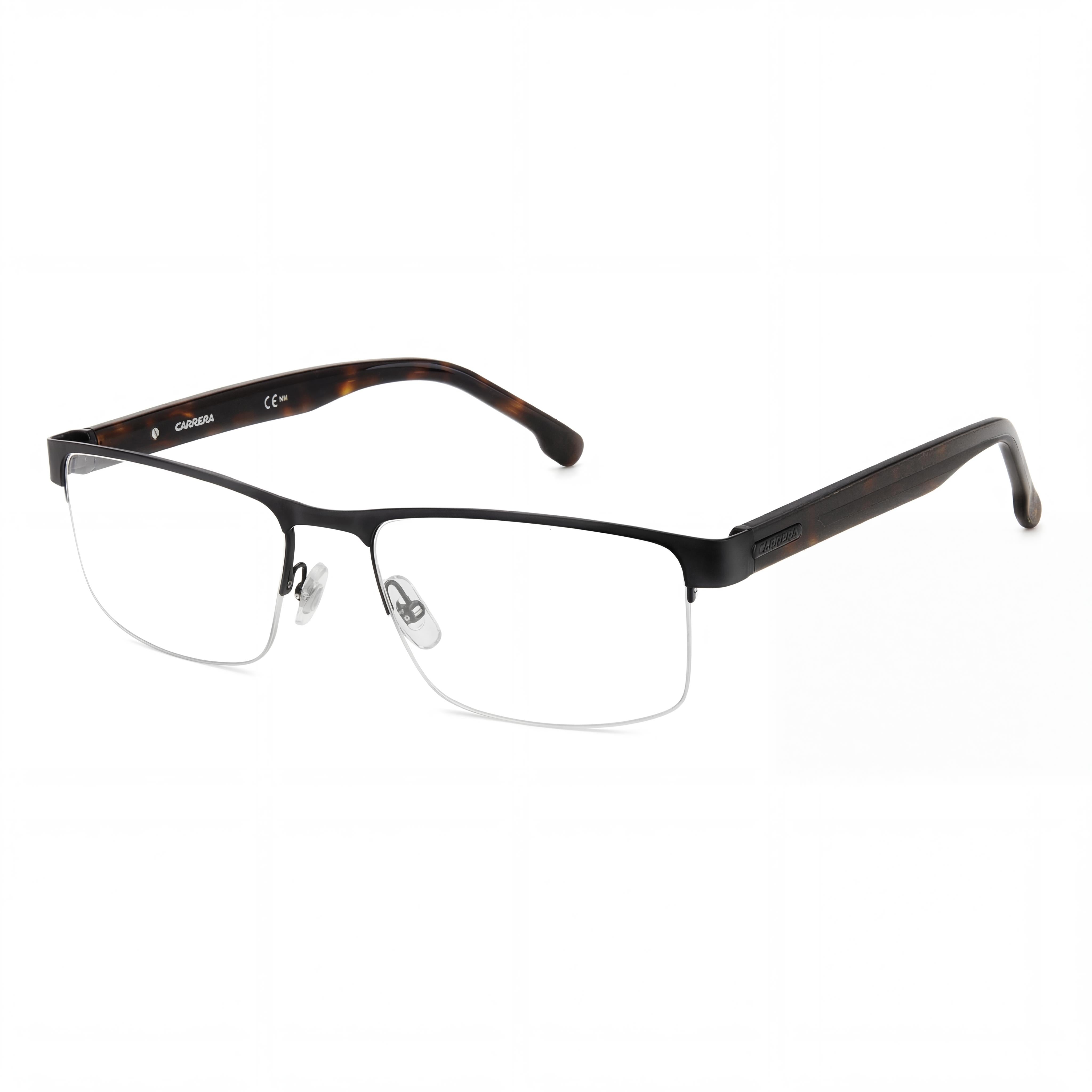 Carrera 8888 Montura de acero de aleación para hombre, color negro, 58 mm, con lentes de demostración transparentes, aptas para lentes recetadas, Photo 1