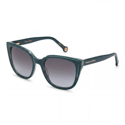 Gafas de sol Carolina Herrera 0144/S para mujer, de acetato con purpurina verde, lentes gris verdoso con protección UV, 53 mm