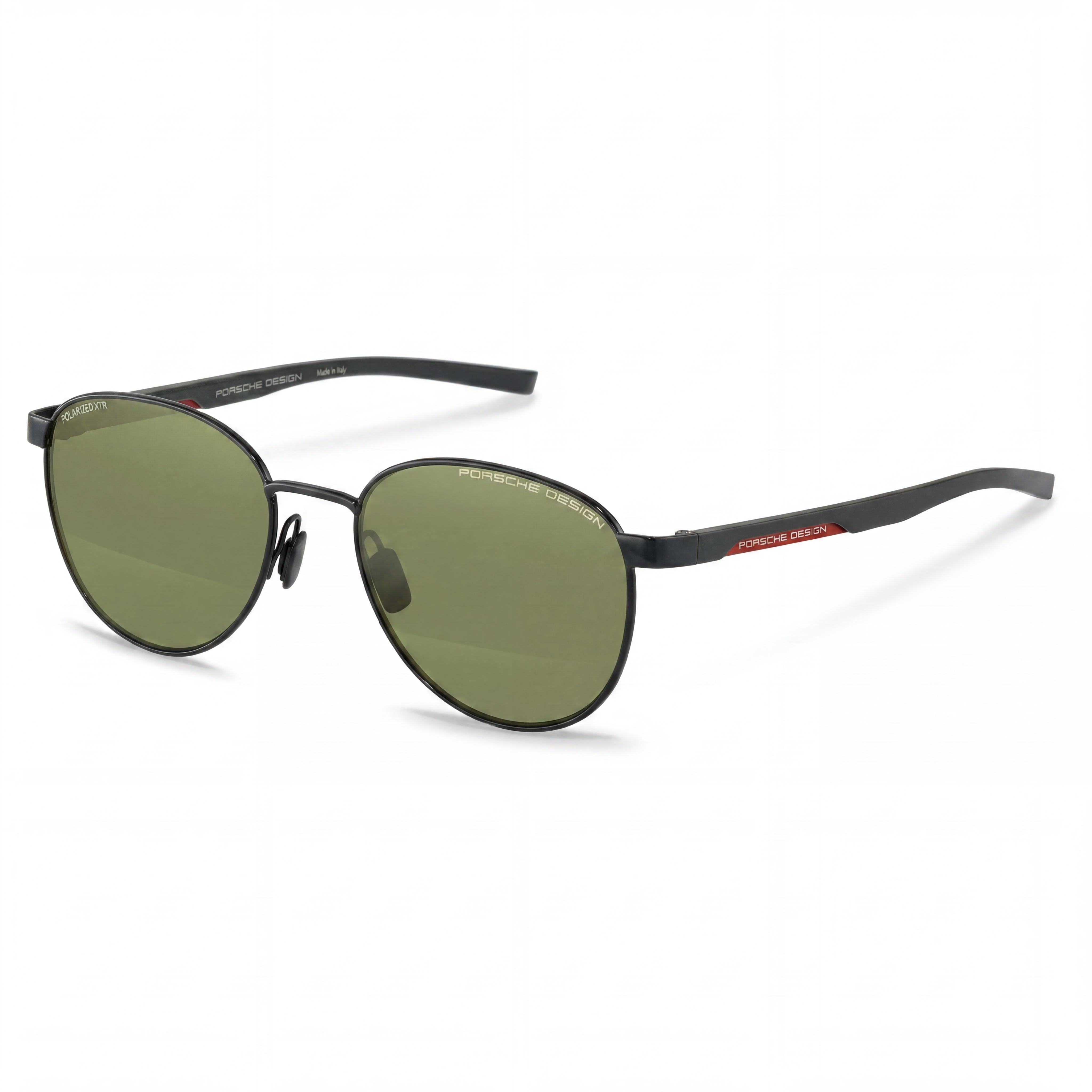 Gafas de sol unisex Porsche Design P8945, informales, de acero inoxidable, no polarizadas, montura negra, verde y roja, lentes verdes, 54 mm, Photo 1