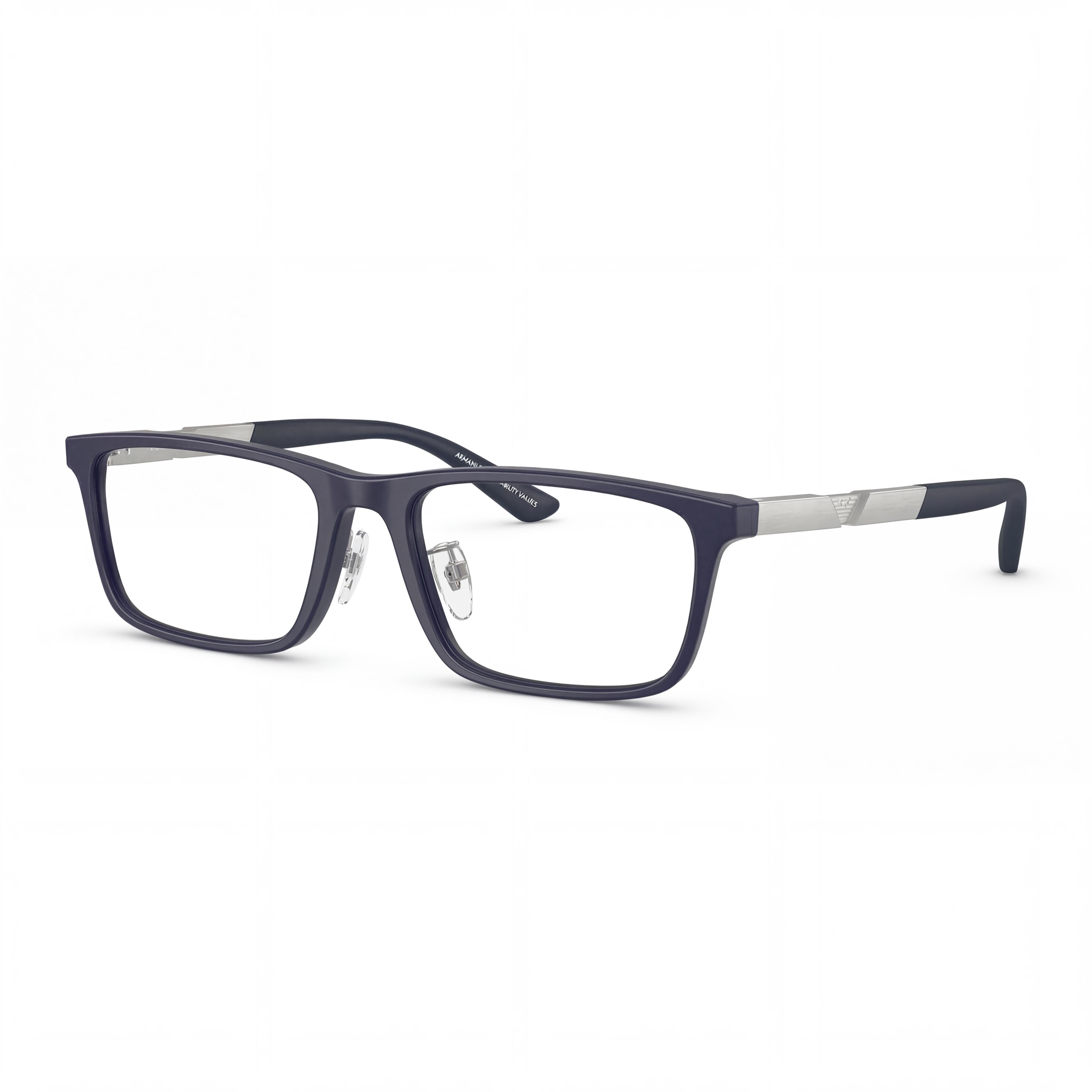 Gafas Emporio Armani Ea3251d, modelo rectangular, montura de plástico azul oscuro mate, para hombre, calibre 55 mm, Photo 1