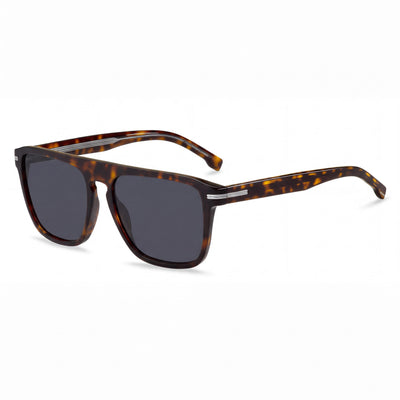 Hugo Boss Men's Style & Expression BOSS 1599/S Havana Grey Ecological Rectangular Non-Polarized Grey Lens 56-17-145mm