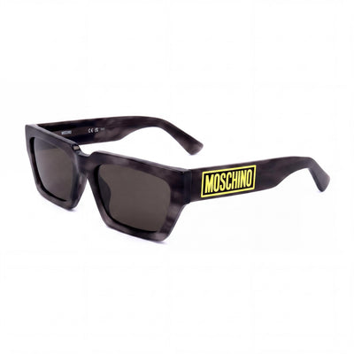 Moschino Casual Sunglasses for Men, Grey Horn Acetate Frame with UV Protection, Size 55-20-145mm