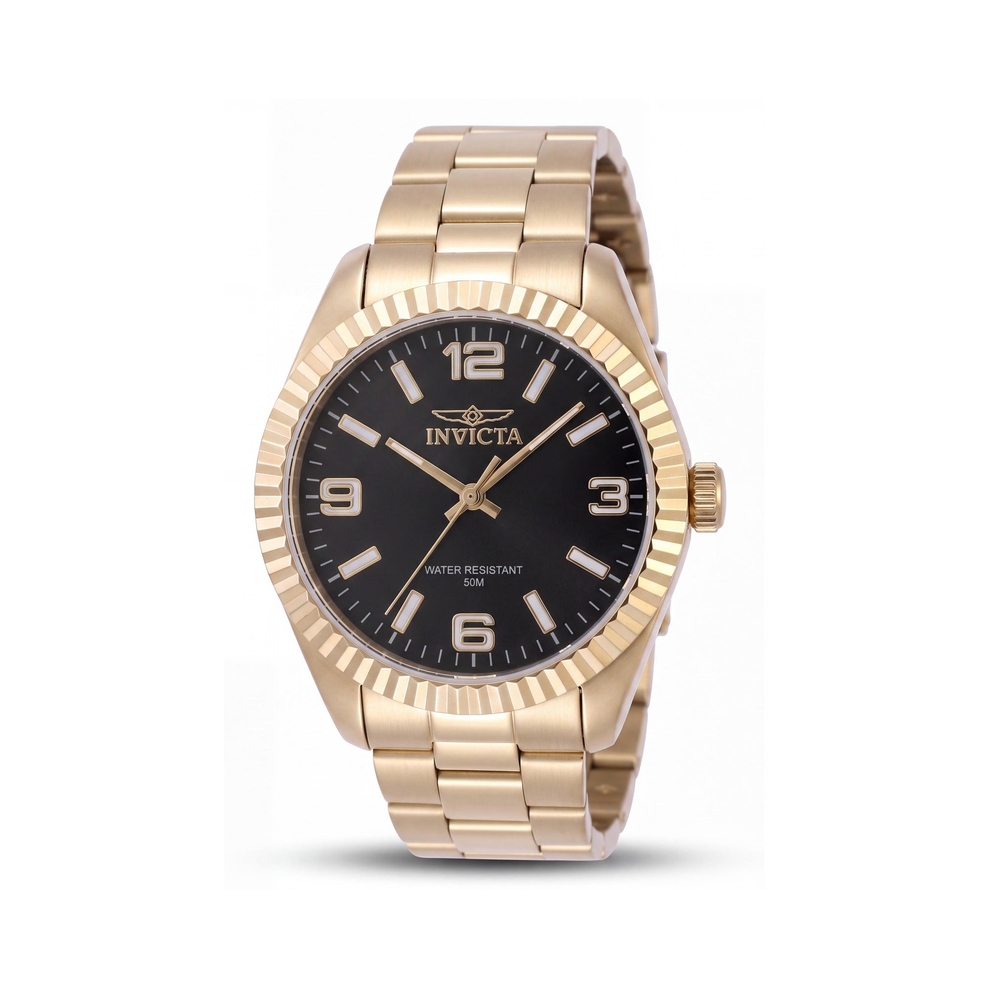 Invicta Specialty 47473 Unisex Gold Stainless Steel Black Dial Quartz 36mm Bracelet Watch, Photo 1