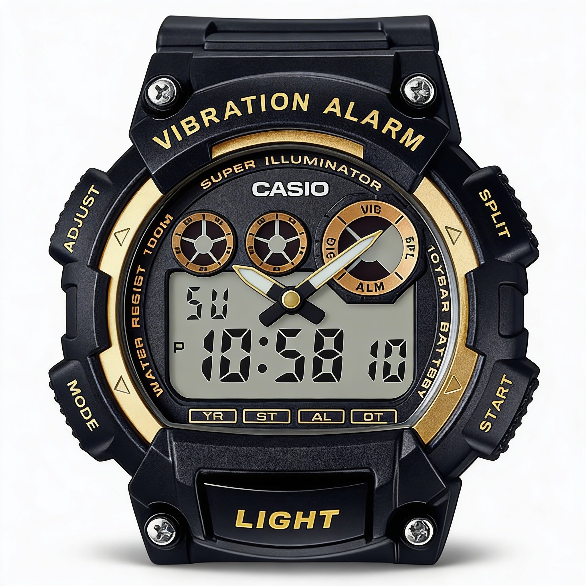 Casio Men's W-735H-1A2VCF Black/White Quartz Watch, 10-Year Battery, 100m Water Resistant, 44mm, Photo 1