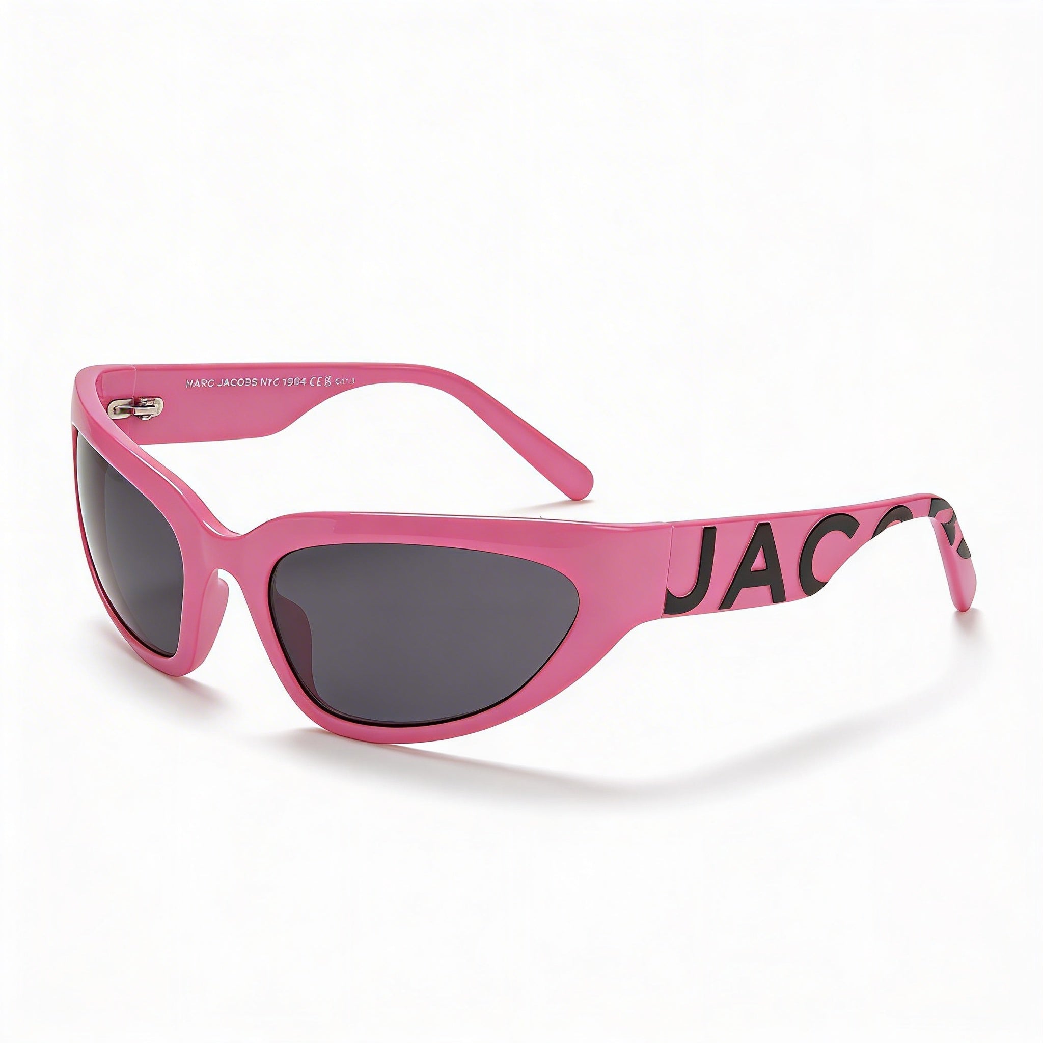 Gafas de sol casuales Marc Jacobs para mujer, propionato de celulosa negro fucsia, lentes grises, 61-20-125, Photo 1