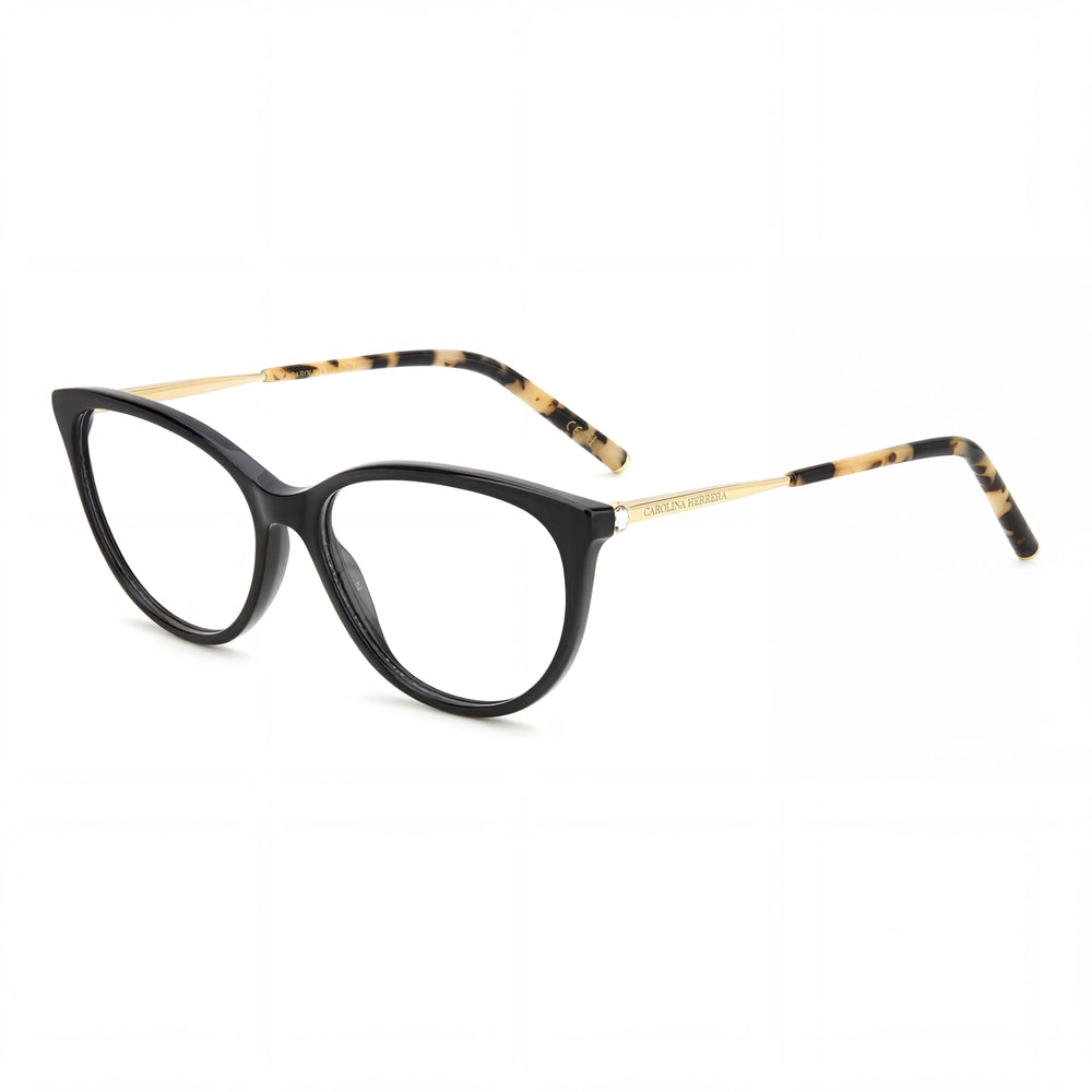 Carolina Herrera Men's Classic Black Gold Plastic Frame Polycarbonate Lens Non-Polarized Sunglasses 55-15-145mm