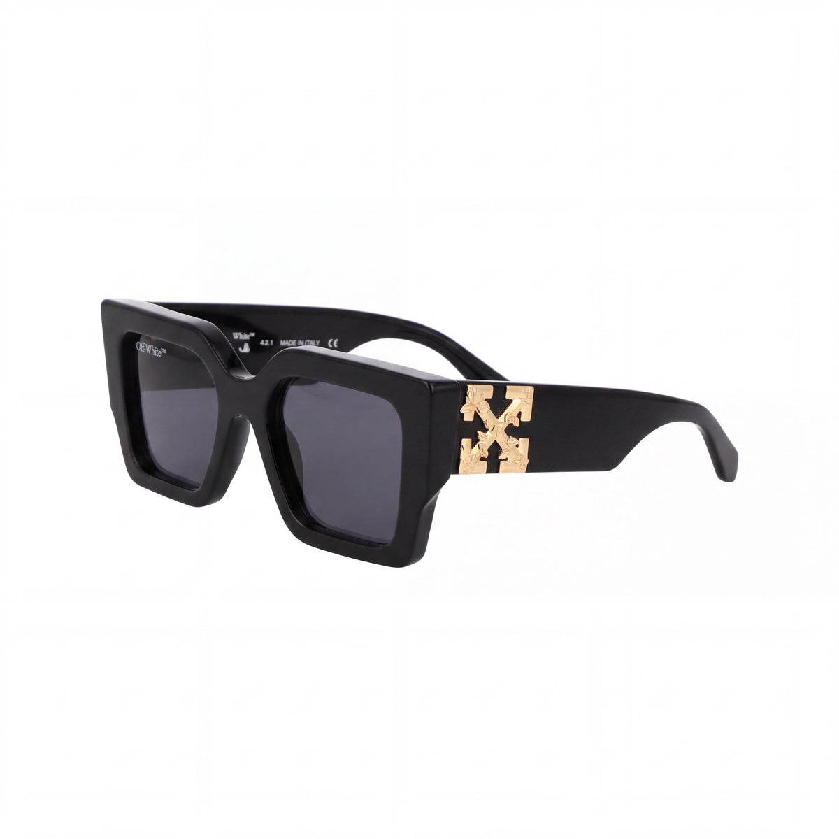 Off-White Catalina Women's Modern Style Acetate UV Protection Sunglasses in Black Dark Grey, Size 51-20-145mm, Photo 1