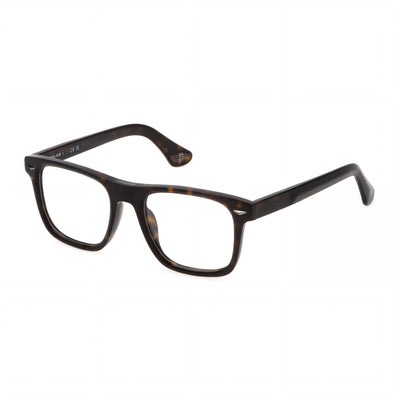 Gafas ópticas Police Casual para hombre con montura de acetato negro brillante y lentes de plástico, ancho de 52 mm.