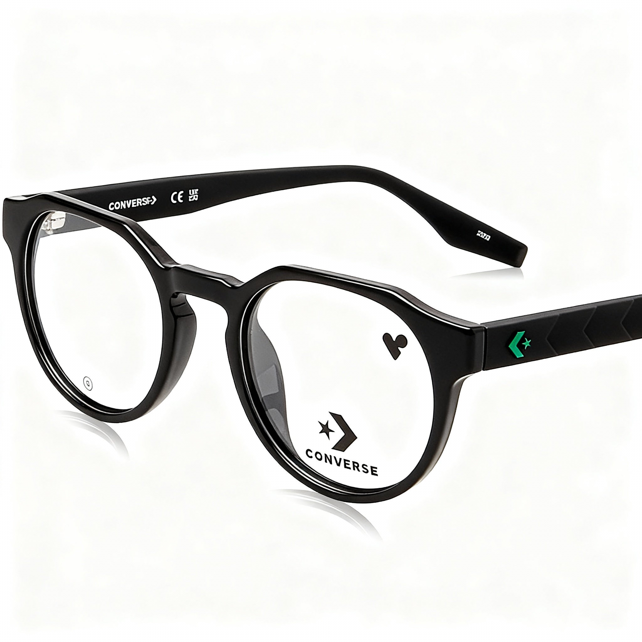Converse Modern Women's Injected Black Frame, Polycarbonate Black Non-polarised Lenses, 49mm Sunglasses