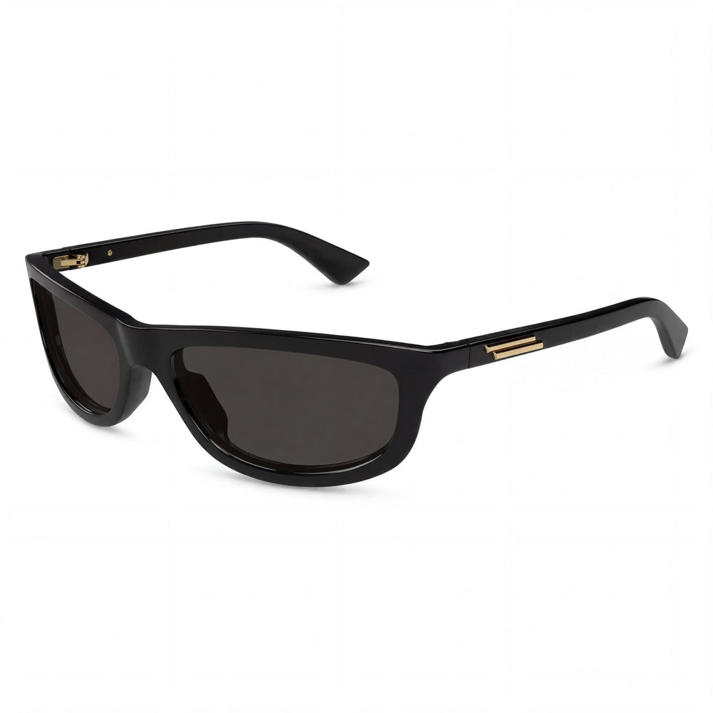 Gafas de sol unisex Bottega Veneta Bv1327s-001, montura gris negra, lentes no polarizadas, ancho de lente de 58 mm