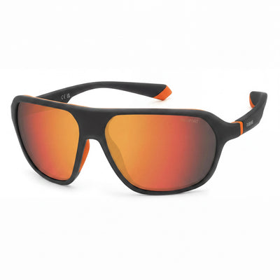 Polaroid Eyewear Casual Men's Matte Black Orange Red Plastic Frame Red Multilayer Polarized UV Protected Sunglasses 59-13-135