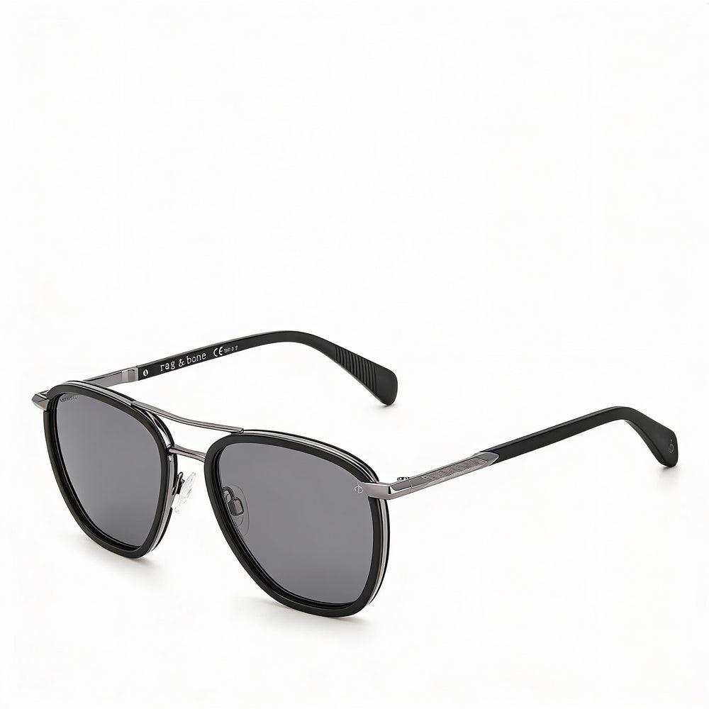 rag & bone Classic Men's Polarized Metal Sunglasses Black Grey 54mm