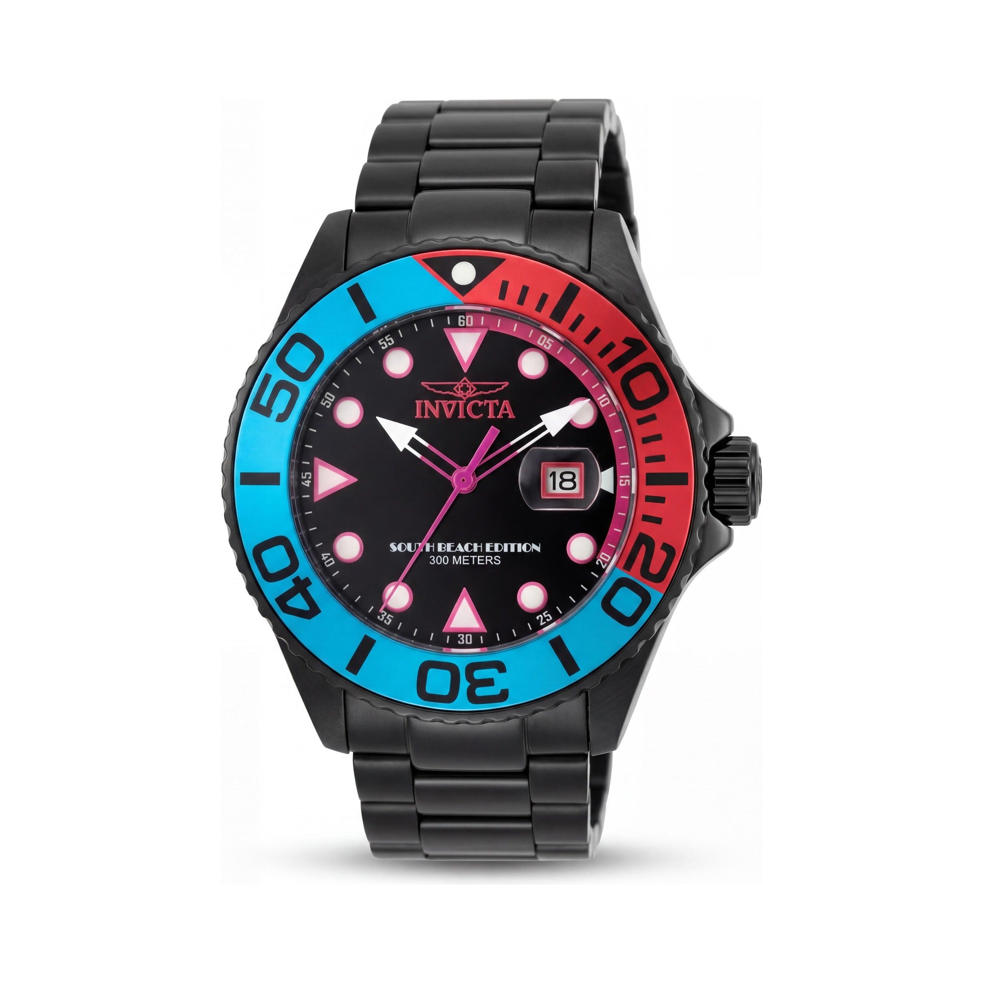 Reloj Invicta Grand Diver 48614 de cuarzo para hombre con esfera negra, brazalete de acero inoxidable, 52 mm, resistente al agua hasta 300 m, Photo 1